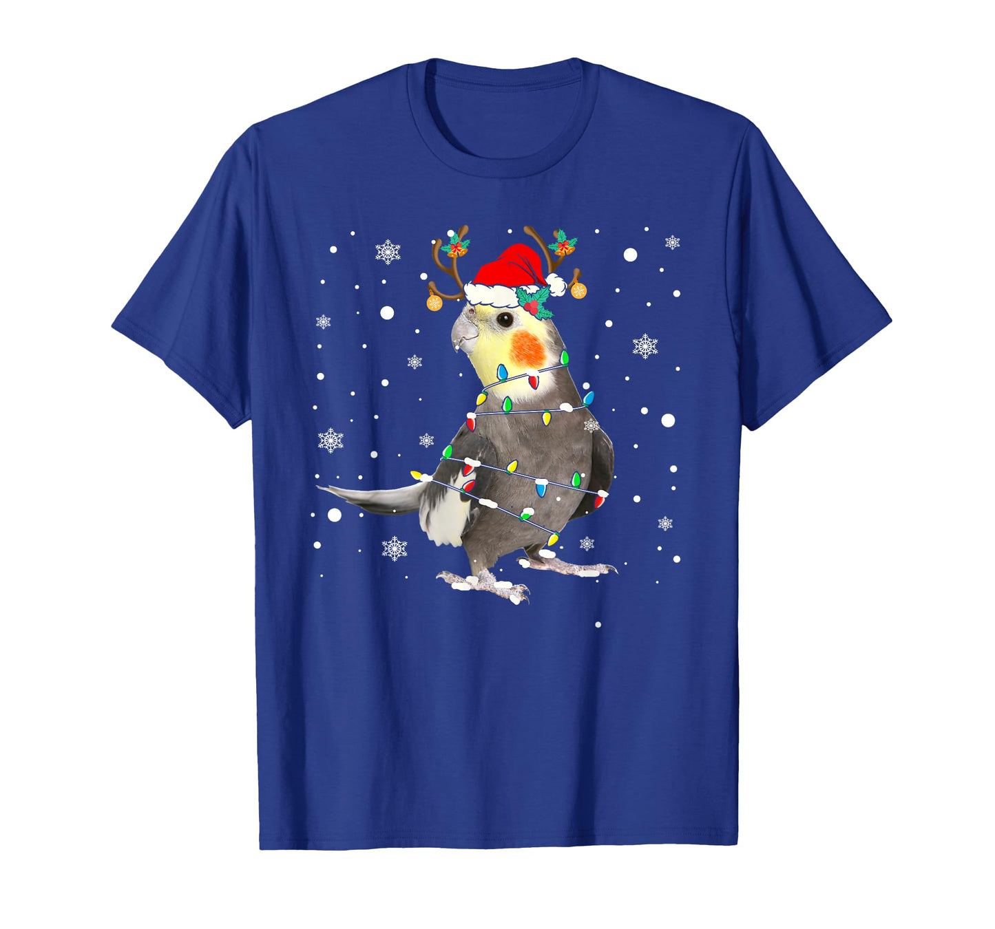 Santa Reindeer Cockatiel Cute Bird Pyjamas Family Xmas T-Shirt