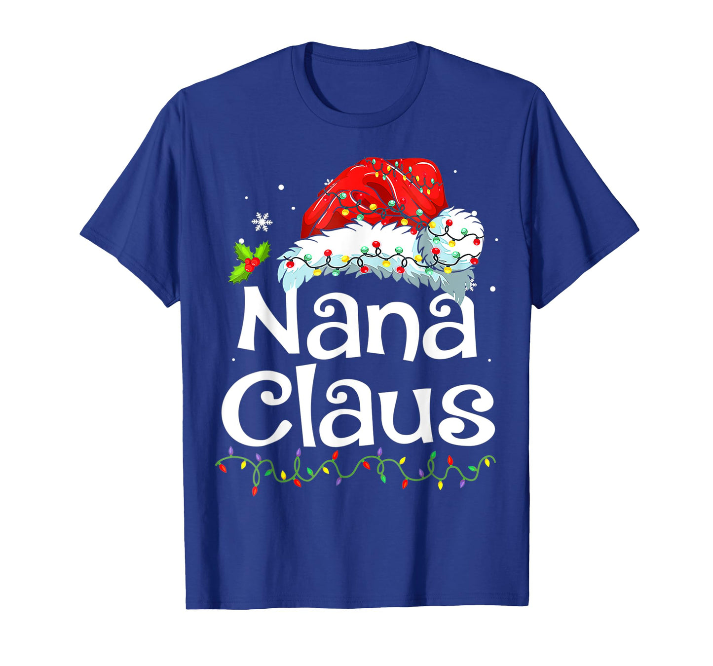 Nana Claus Christmas Pajama Family Matching Xmas Light T-Shirt