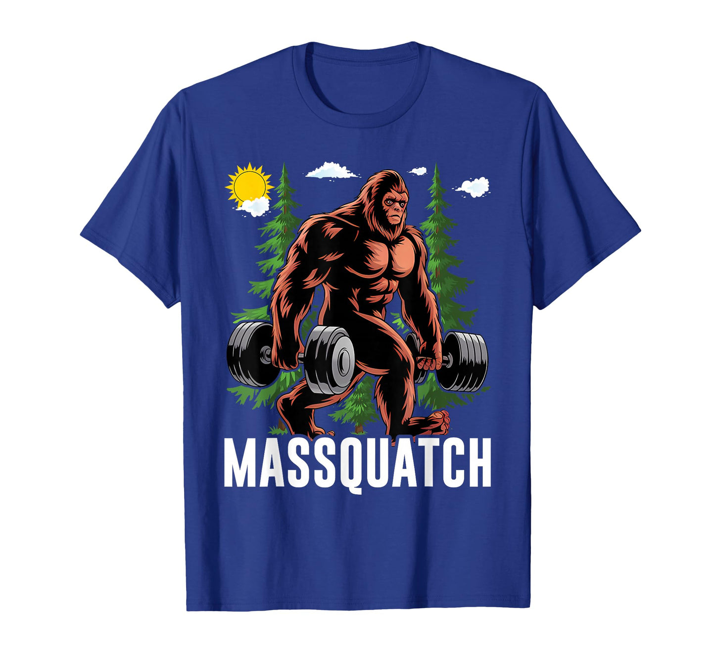 Bigfoot Massquatch Funny Sasquatch Workout Gym Weightlifter T-Shirt
