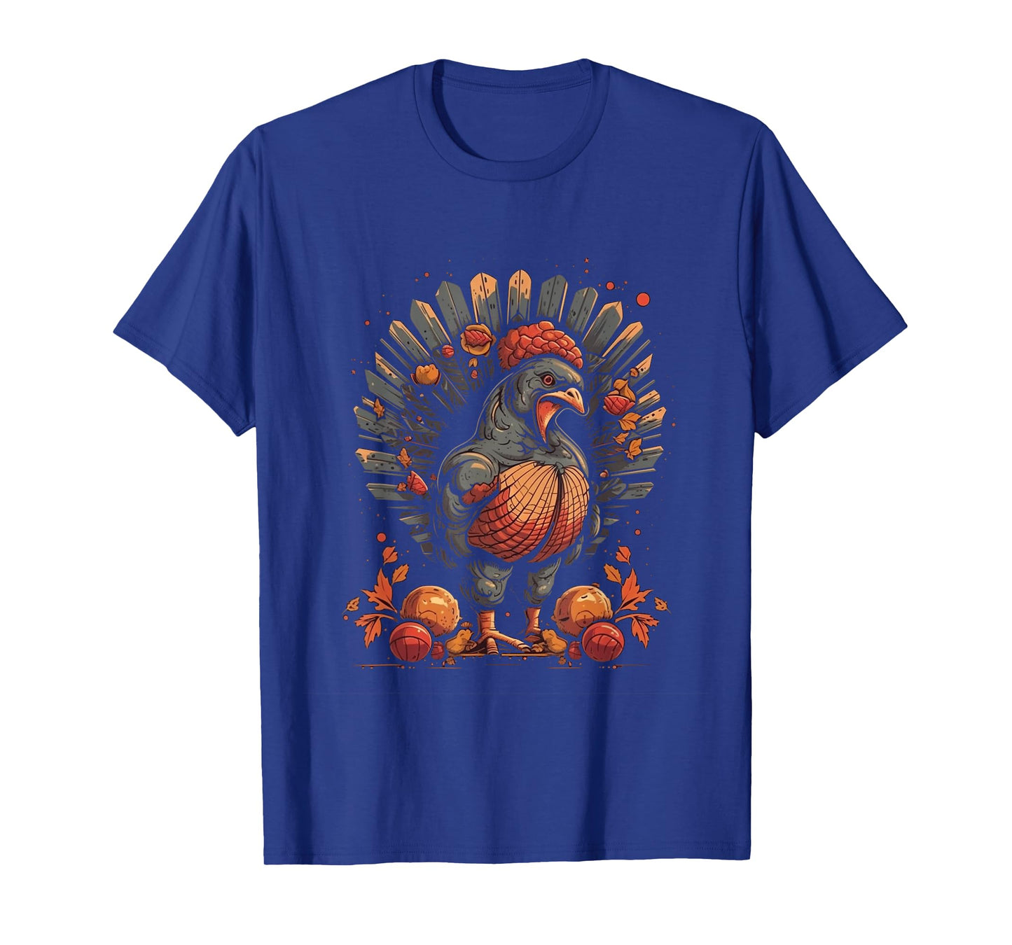 Turkey Fall Leaves Thanksgiving Day Animal Men Women Kids T-Shirt