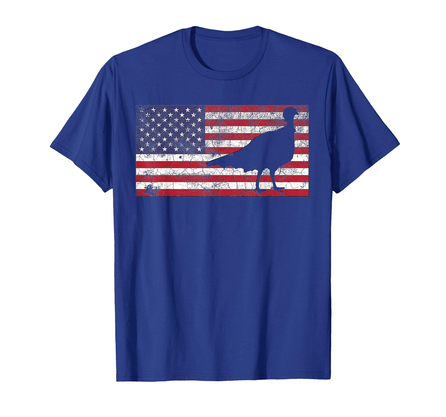 Turkey Hunting T Shirt American Flag USA 4th of July Bird T-Shirt for Women Girls Kids Men