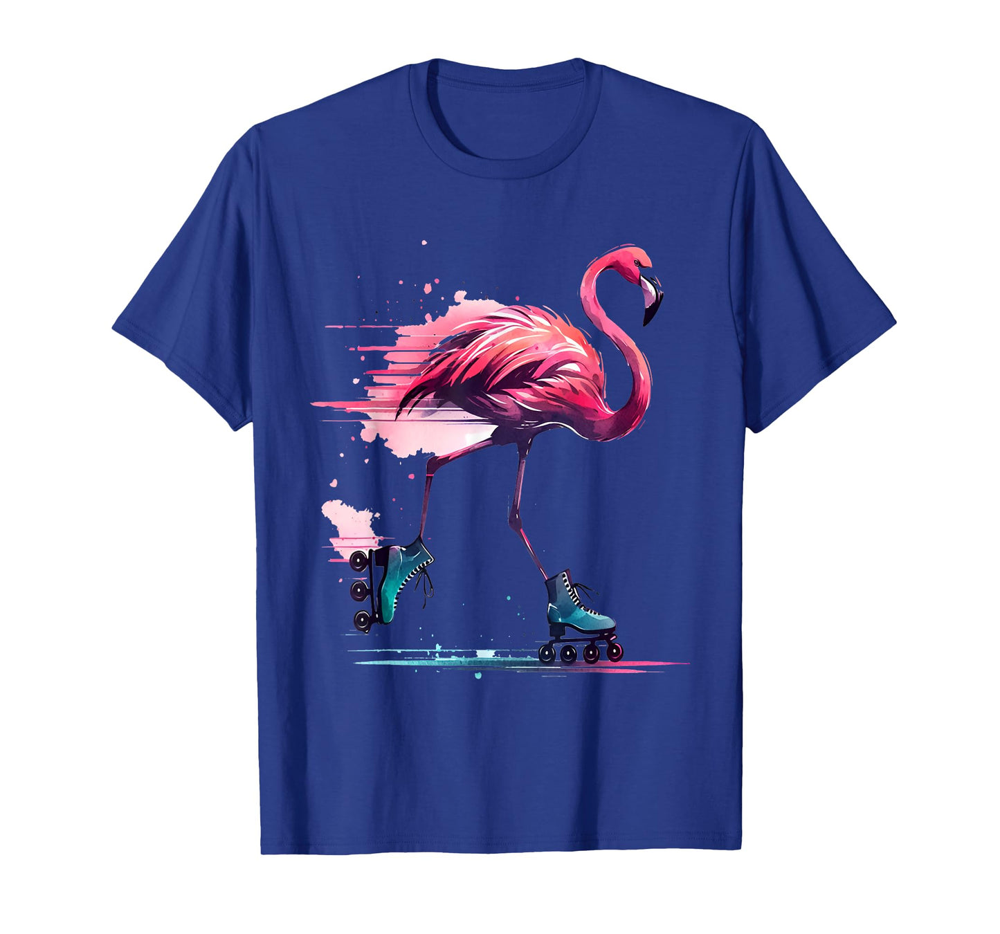 Funny Flamingo Roller Skating Cool Design Flamingo T-Shirt