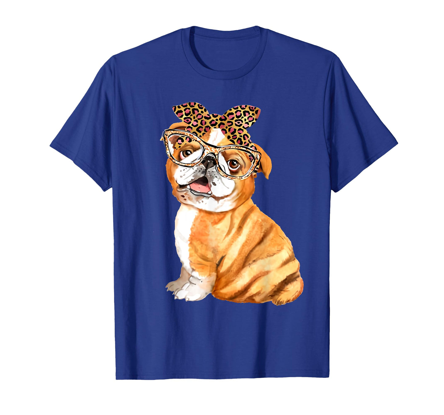 English Bulldog, Dog Dad Mom Gifts, Nerdy Glasses Bulldog Men Women Girls Kids T-Shirt