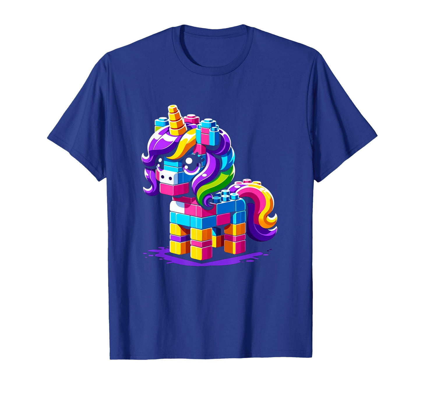 Block Building Unicorn Lover Master Builder Bricks T-Shirt