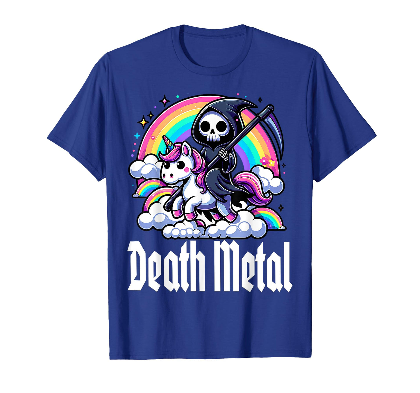 Death Metal Unicorn rainbow T-Shirt