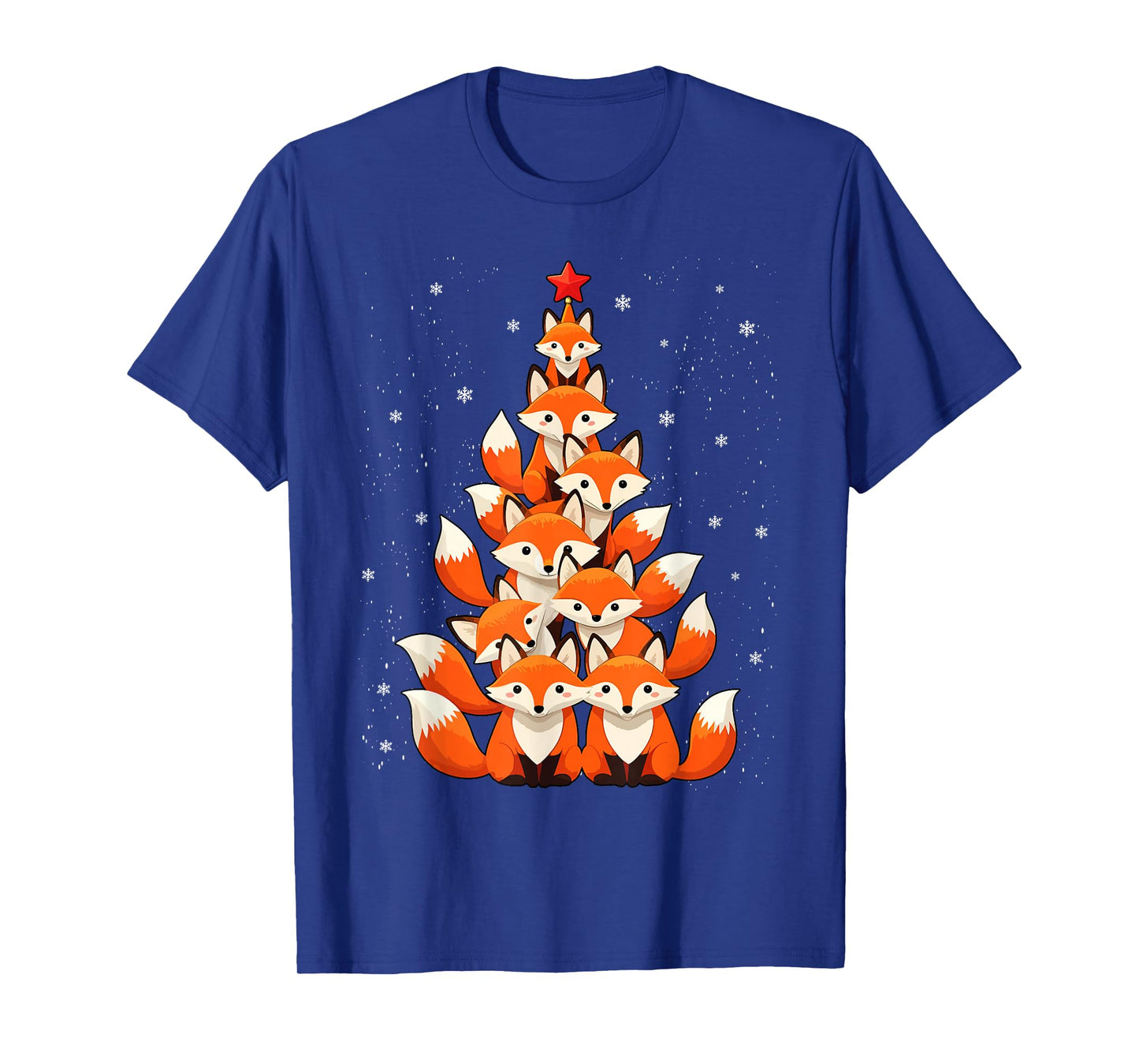 Fox Christmas Tree Fox Xmas Tree for Women and Boys T-Shirt