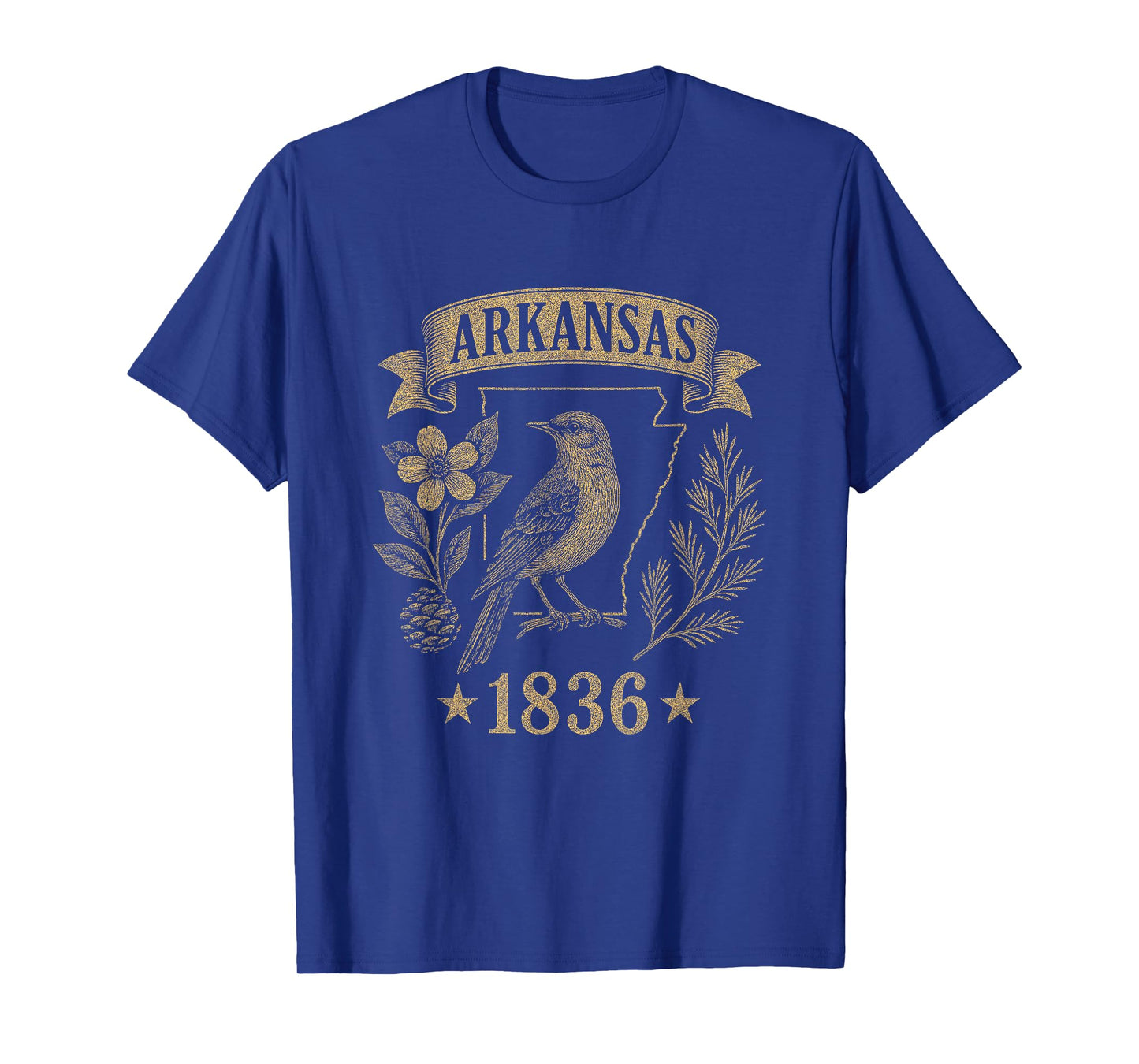 Arkansas 1836 Vintage Mockingbird Nature Retro Pride T-Shirt