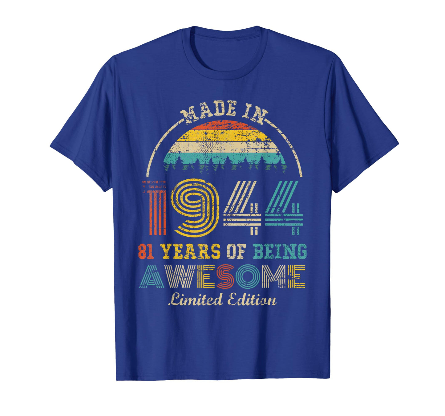 Born in 1944 81 Years Being Awesome Vintage 81st Birthday T-Shirt