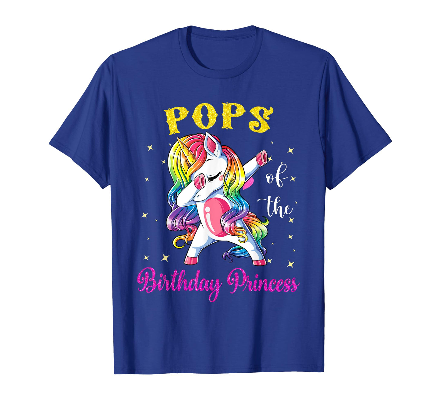 Pops Of The Birthday Unicorn Princess T-Shirt