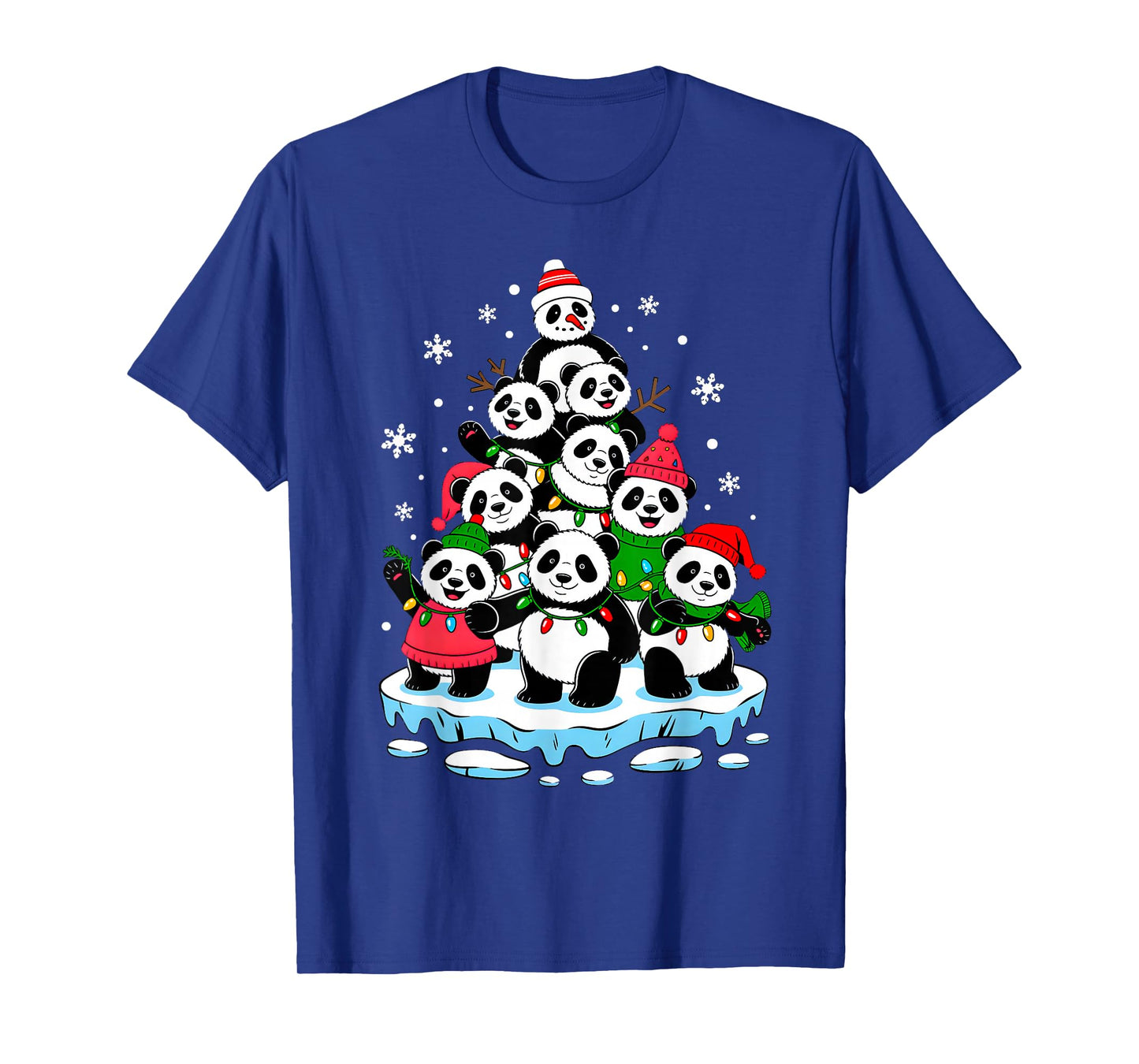 Panda Christmas Tree Panda Lover Xmas Squad Men Women Kids T-Shirt