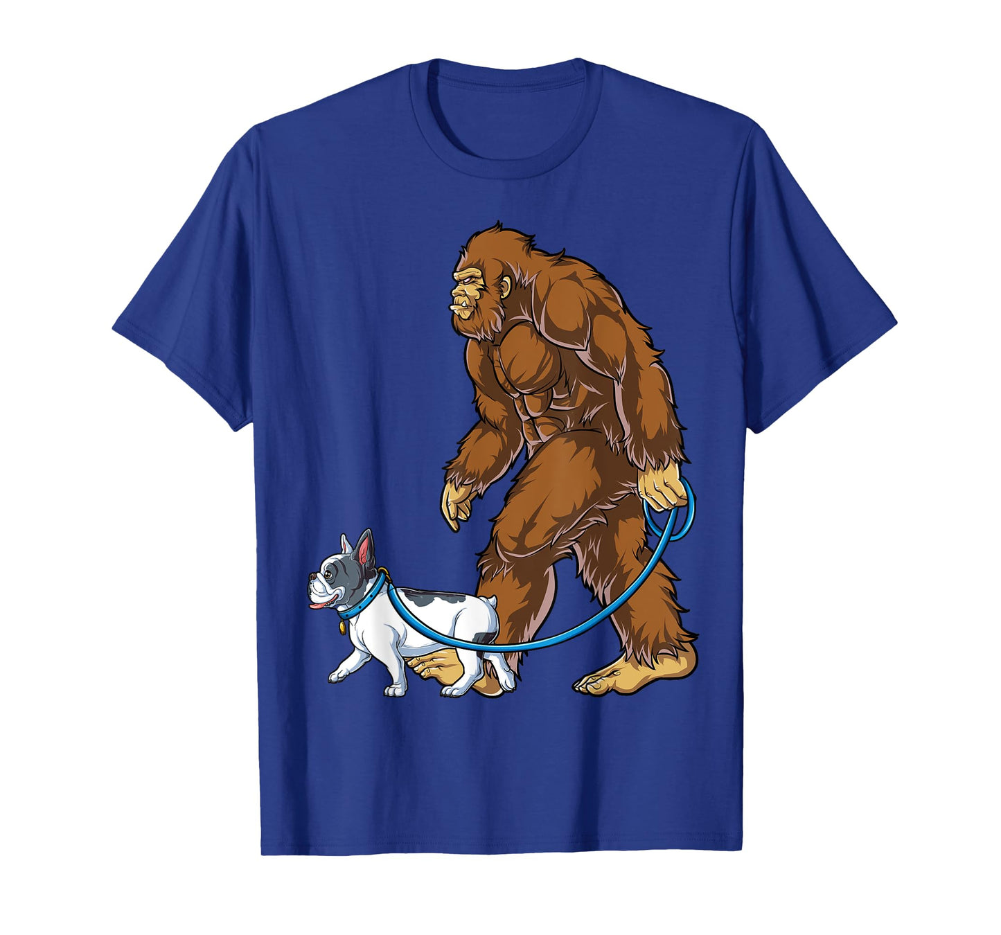 Bigfoot French Bulldog Dog Walk Funny Sasquatch Lovers Men T-Shirt