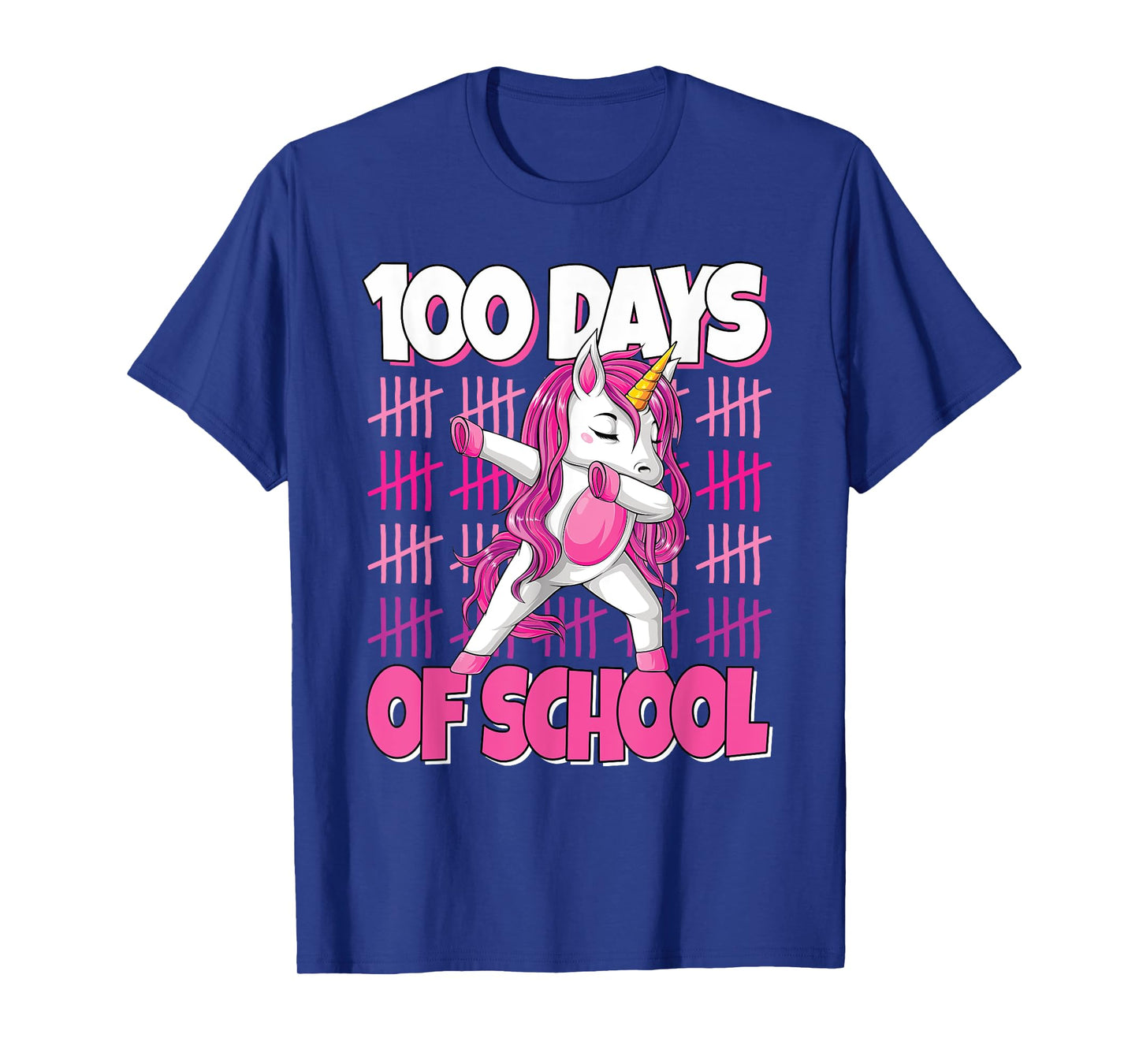 100 Days Of School Dabbing Unicorn 100th Day Of School Girls T-Shirt