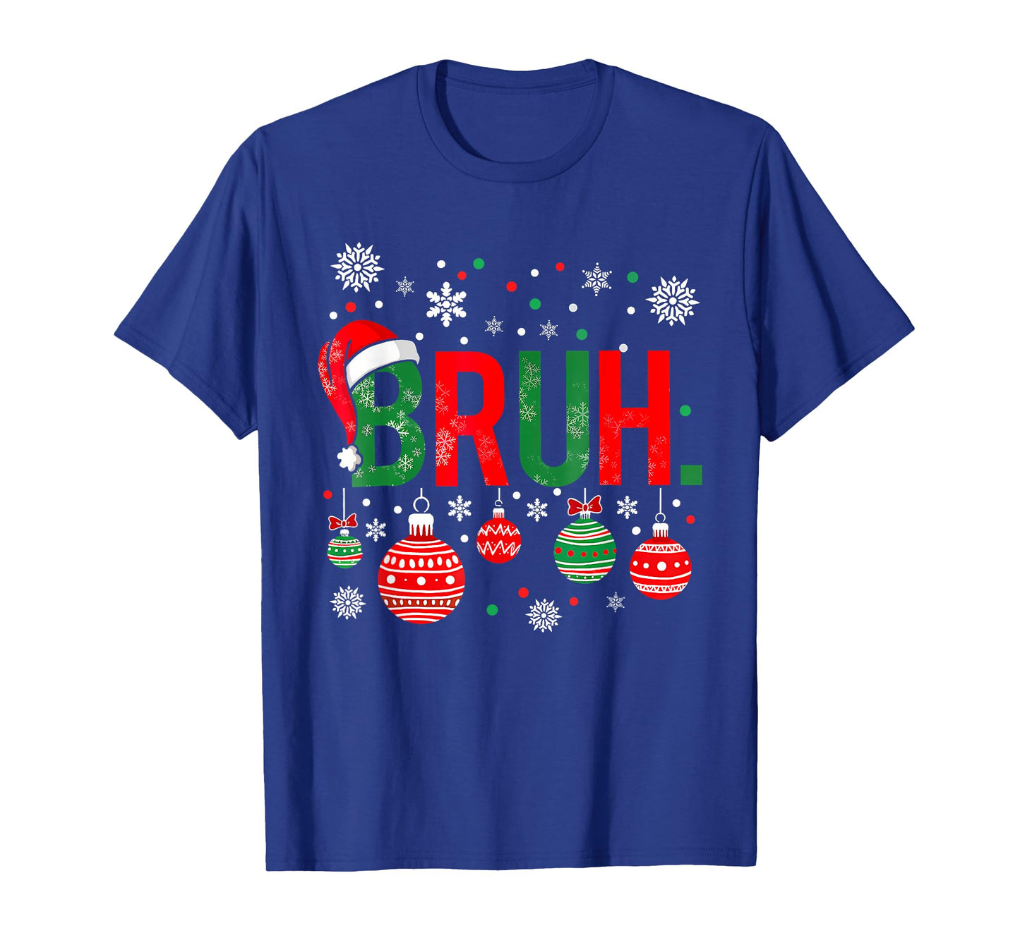 Merry Christmas Bruh Meme Funny Saying Bro Greeting Boys Men T-Shirt