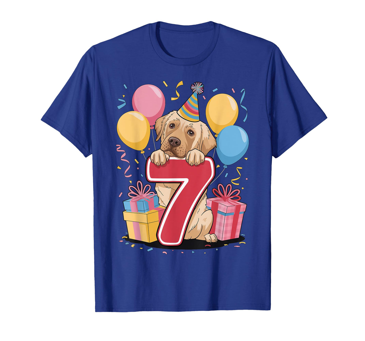Lab 7th birthday boy girl 7 years seven Labrador Retriever T-Shirt
