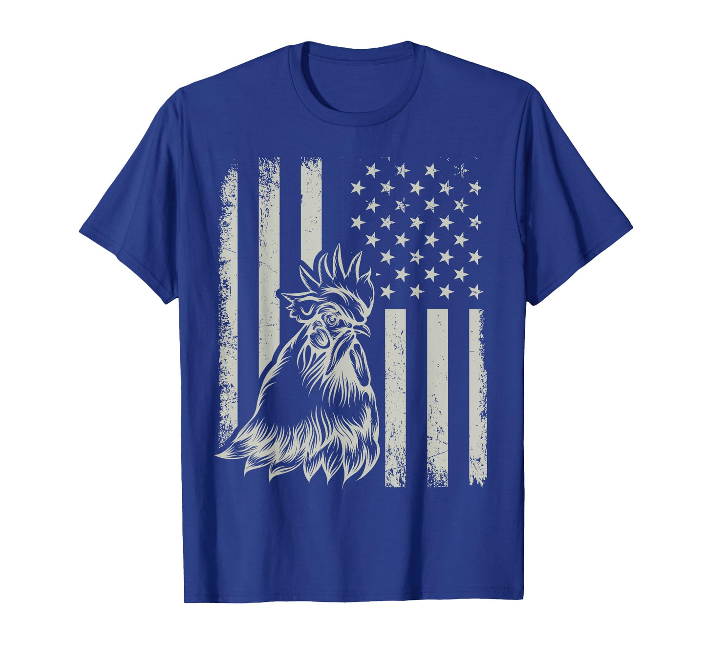 Proud Patriotic Chicken Rooster Farmer Lover American Flag T-Shirt