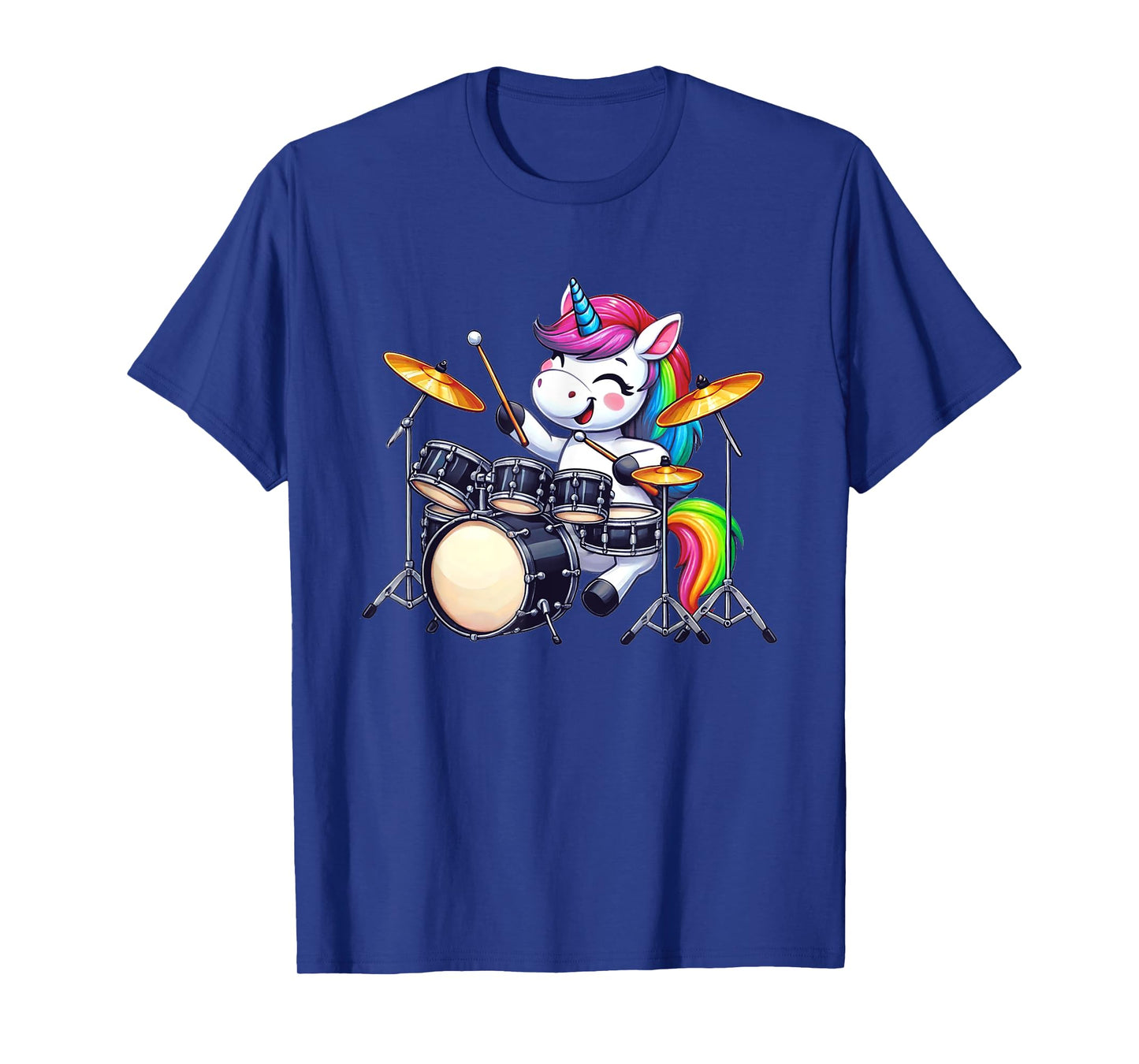 Unicorn Drummer Girls Women Drums Unicorn Drumming T-Shirt