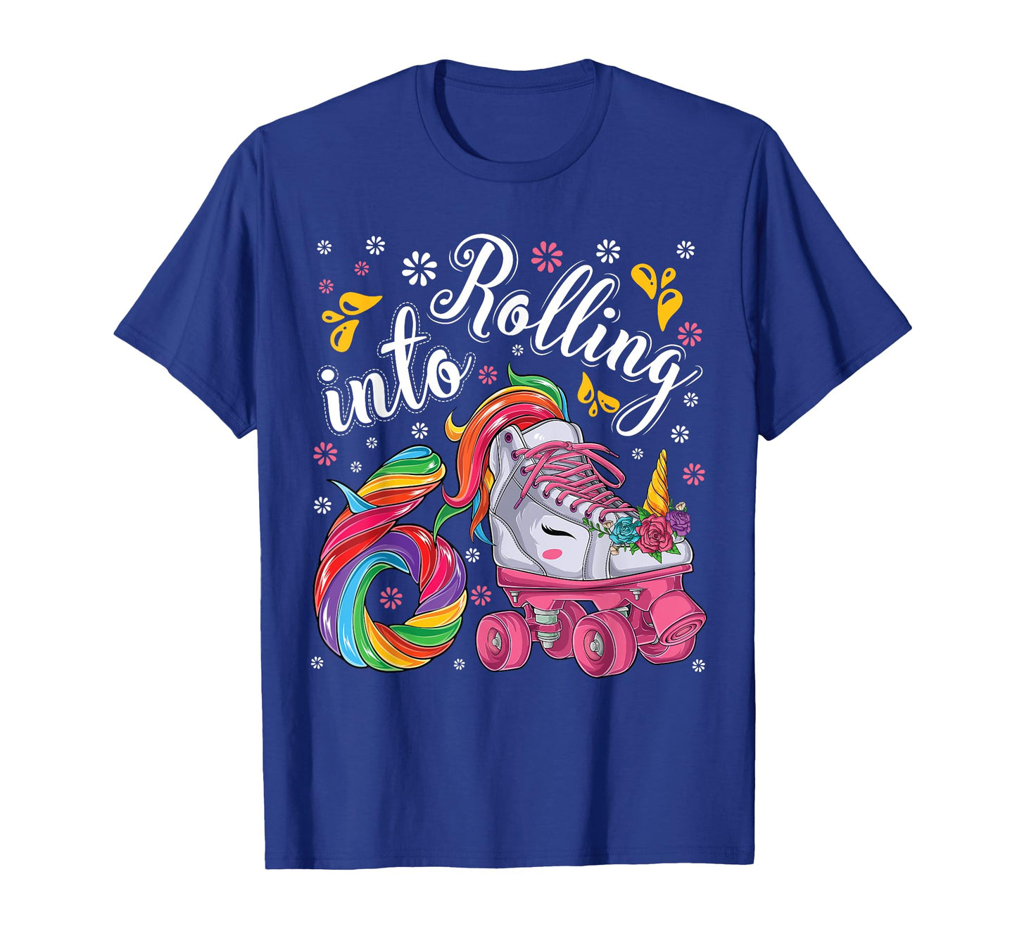 Roller Girl 6 year old Unicorn Rolling skate 6th birthday T-Shirt