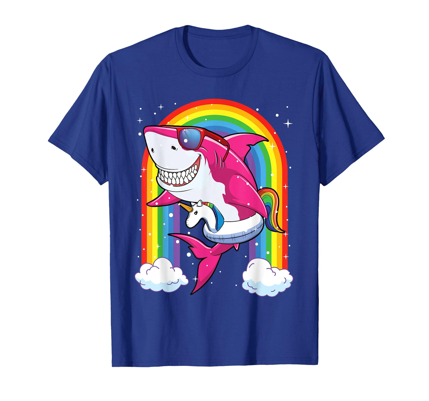 Pink Shark Shirt For Girls Kids Summer Vacation Unicorn T-Shirt
