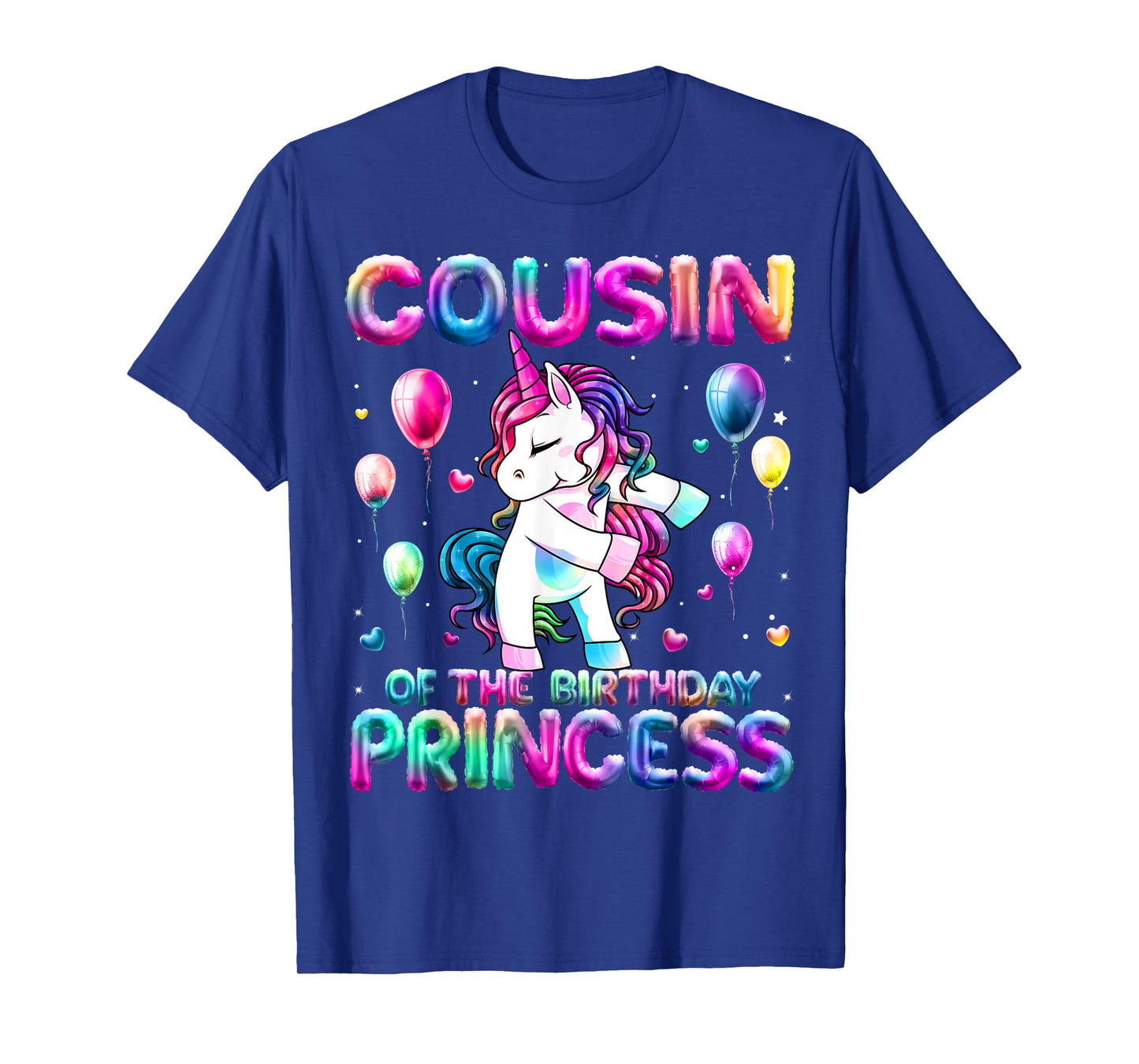 Cousin of the Birthday Princess Girl Flossing Unicorn Cousin T-Shirt