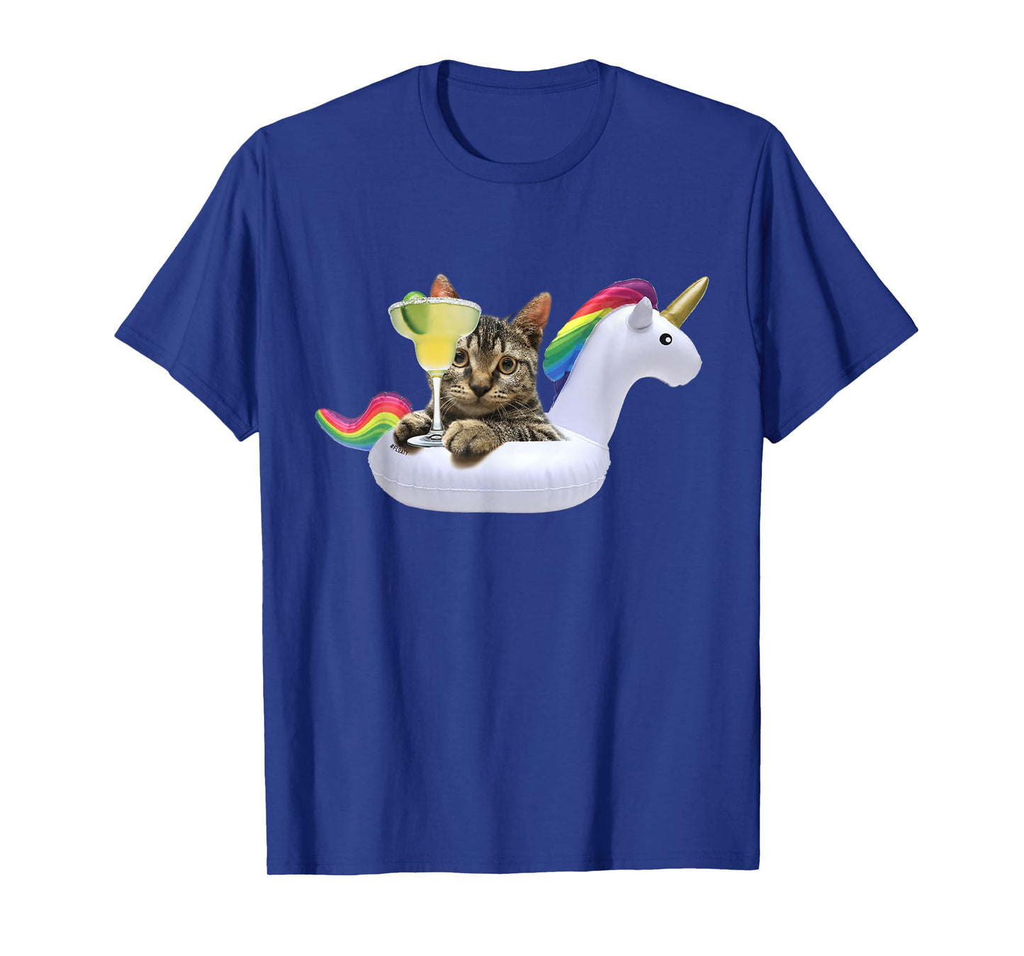 Summer Kitty With Margarita Unicorn Float Funny Cat Tshirt Men Women T-Shirt