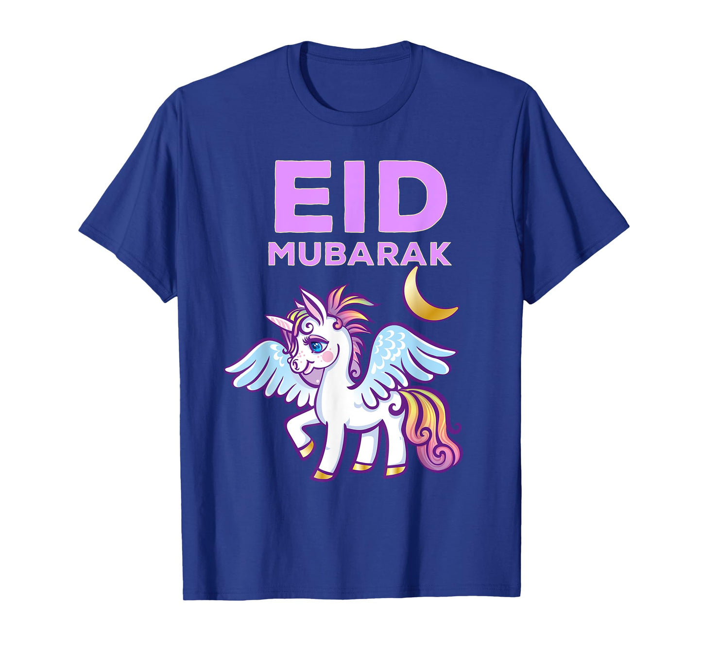 Eid Mubarak Gift for Kids Girls Eid Mubarak Unicorn T-Shirt