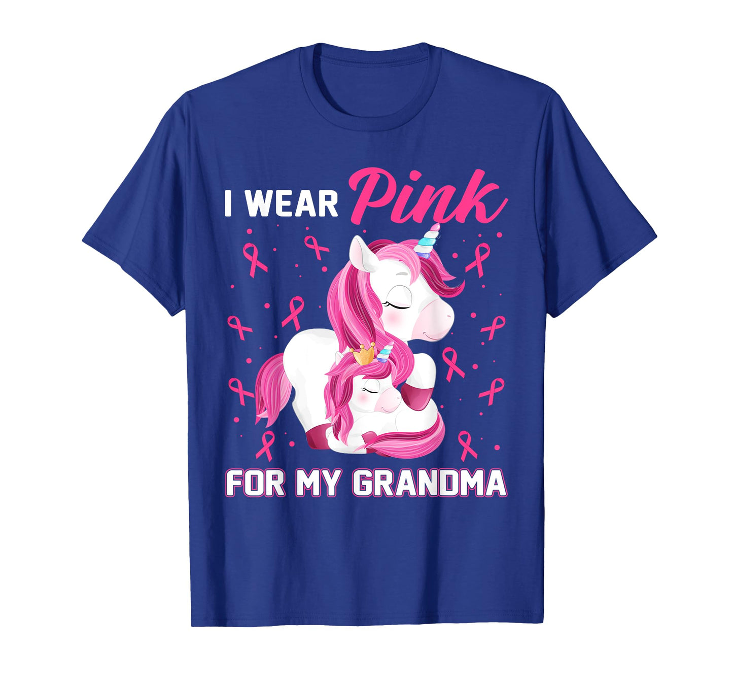 I Wear Pink For My Grandma Breast Cancer Awareness Unicorn T-Shirt