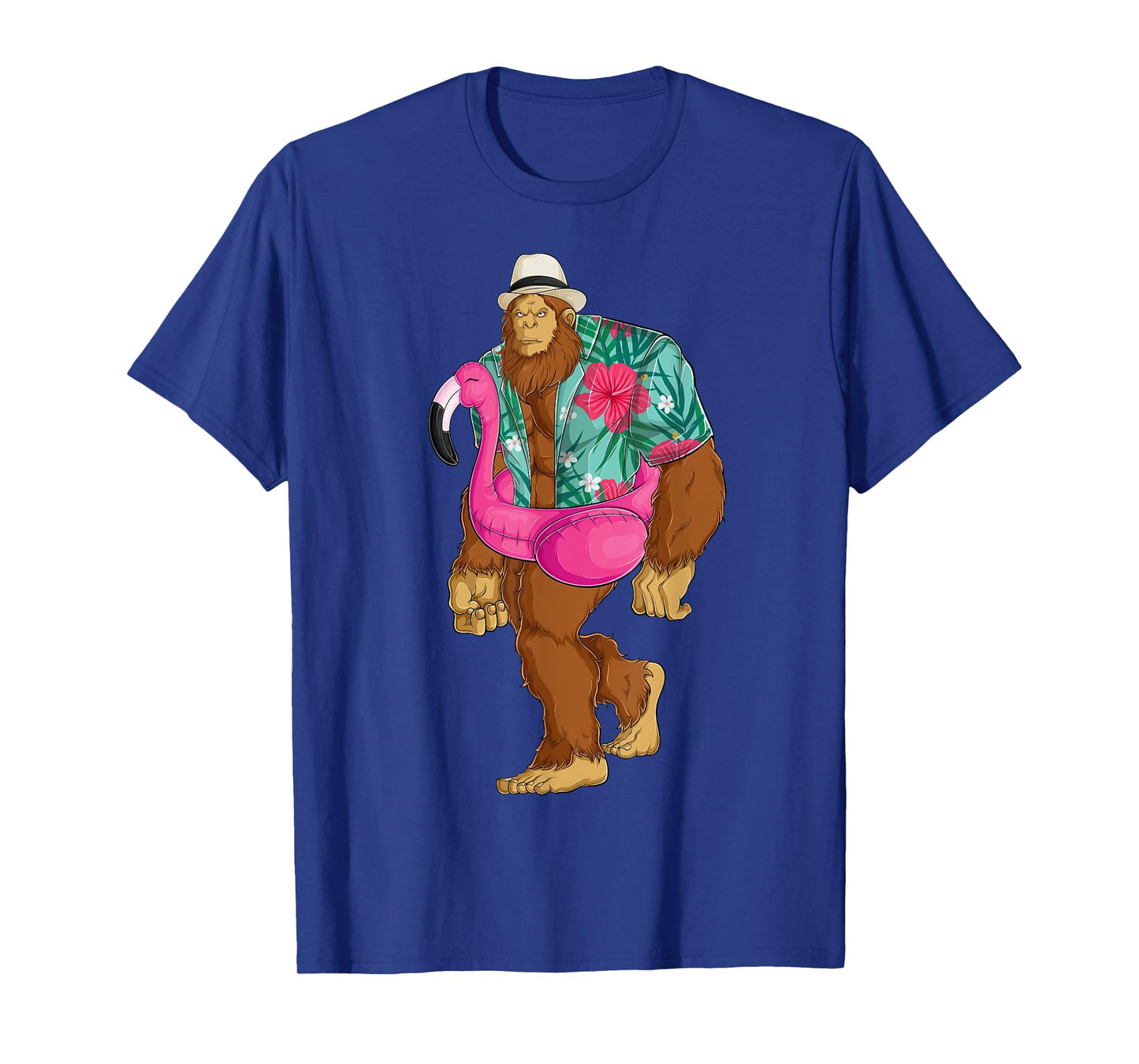 Bigfoot Sasquatch Pink Flamingo Aloha Beach Hawaiian Party Men Women Girls Kids T-Shirt