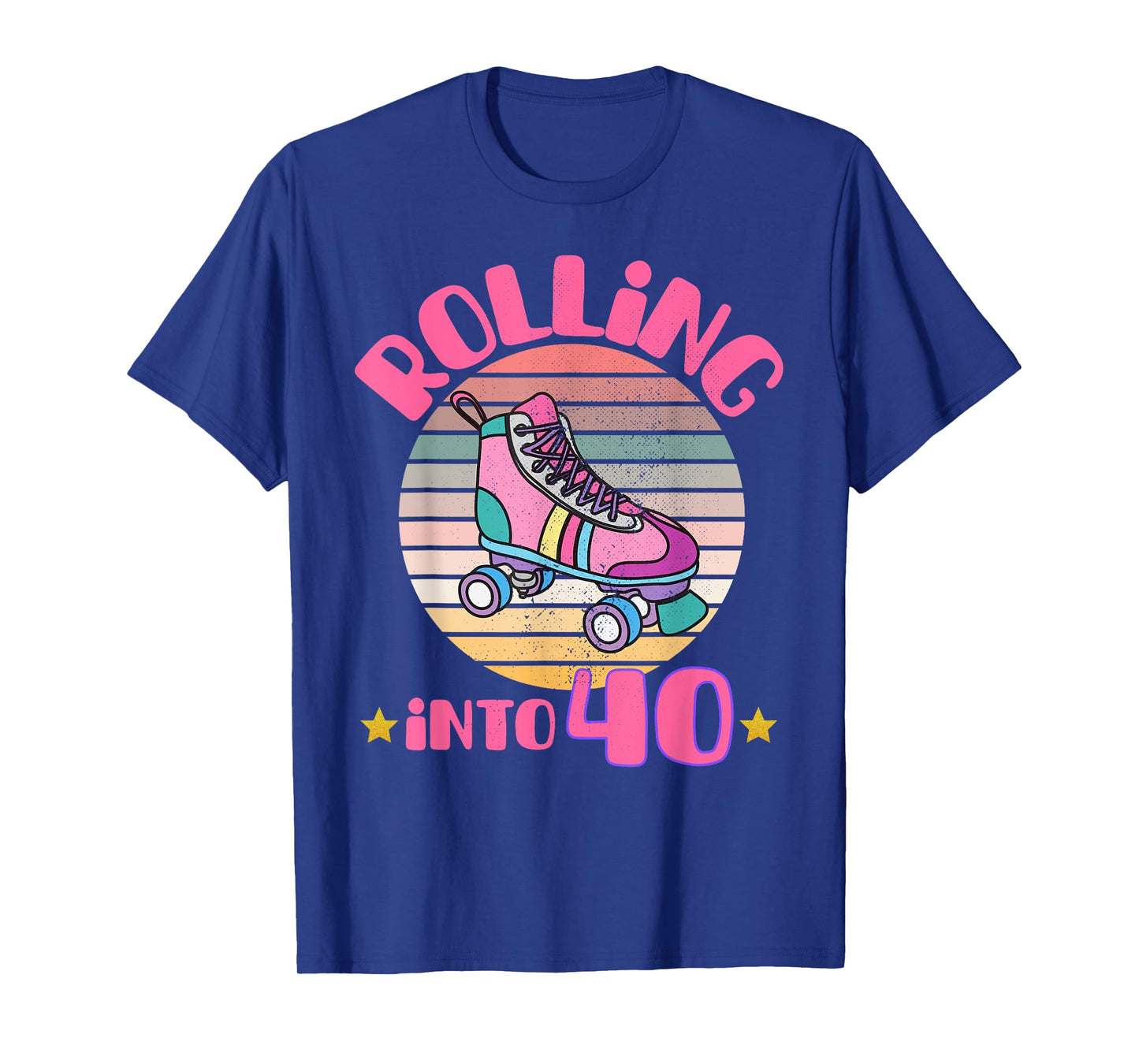 Roller Skating 40 Year Old Birthday Girl Rolling Into 40 T-Shirt