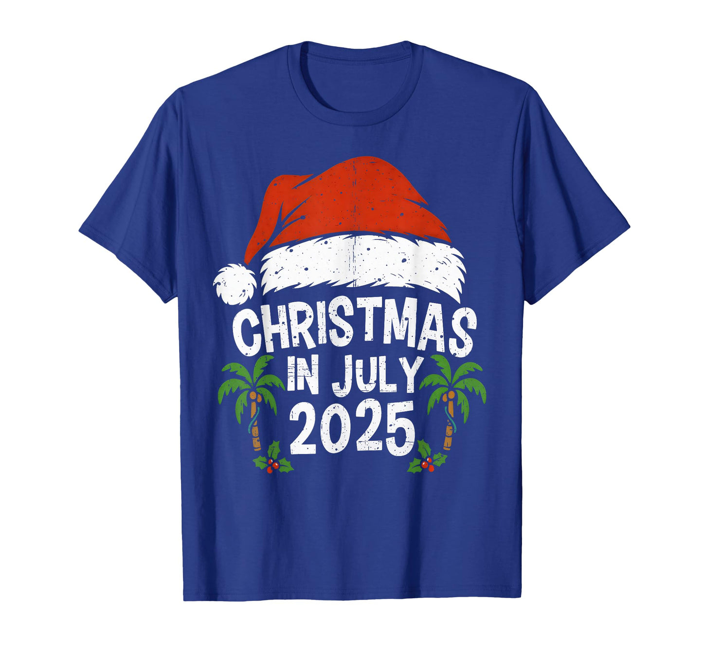Santa Hat Christmas In July 2025 Family Vacation Summer 2025 T-Shirt