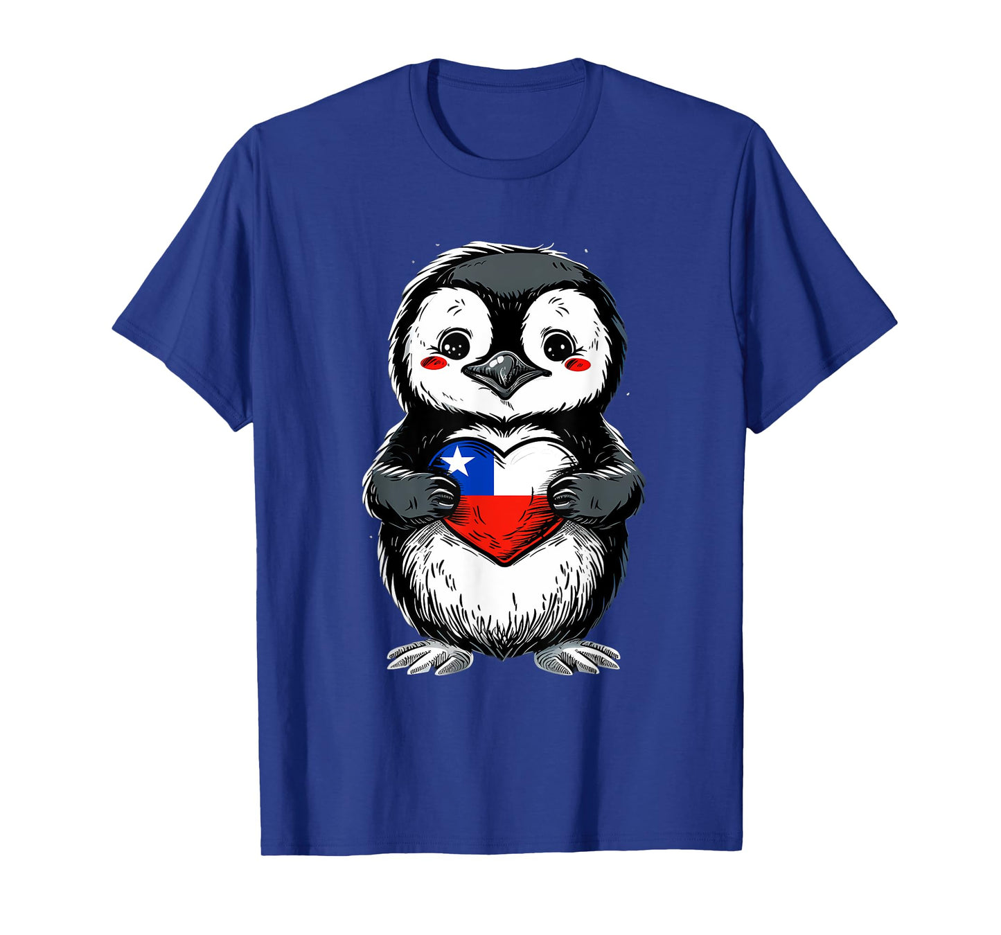 Chile Chilean Flag Heart Penguin Chilean Pride Chilean Roots T-Shirt