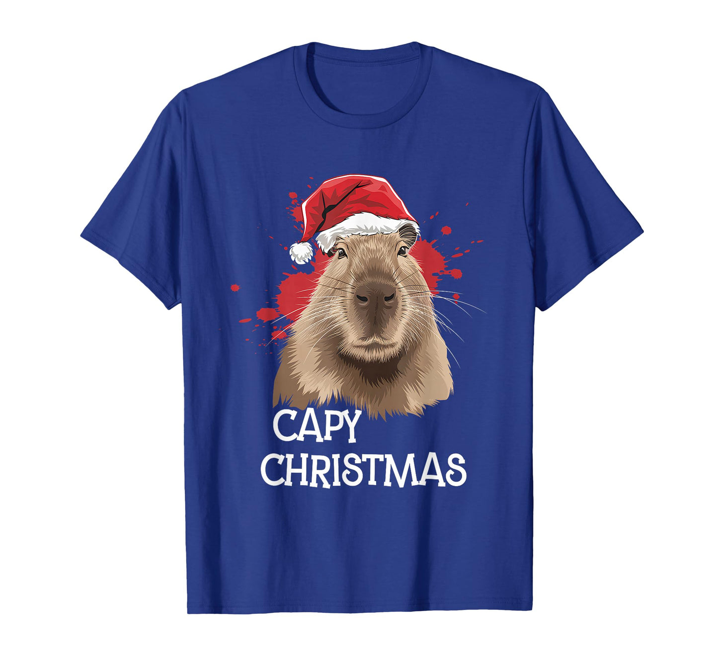 Capy Christmas Xmas Santa Hat Pajama Rodent Animal T-Shirt