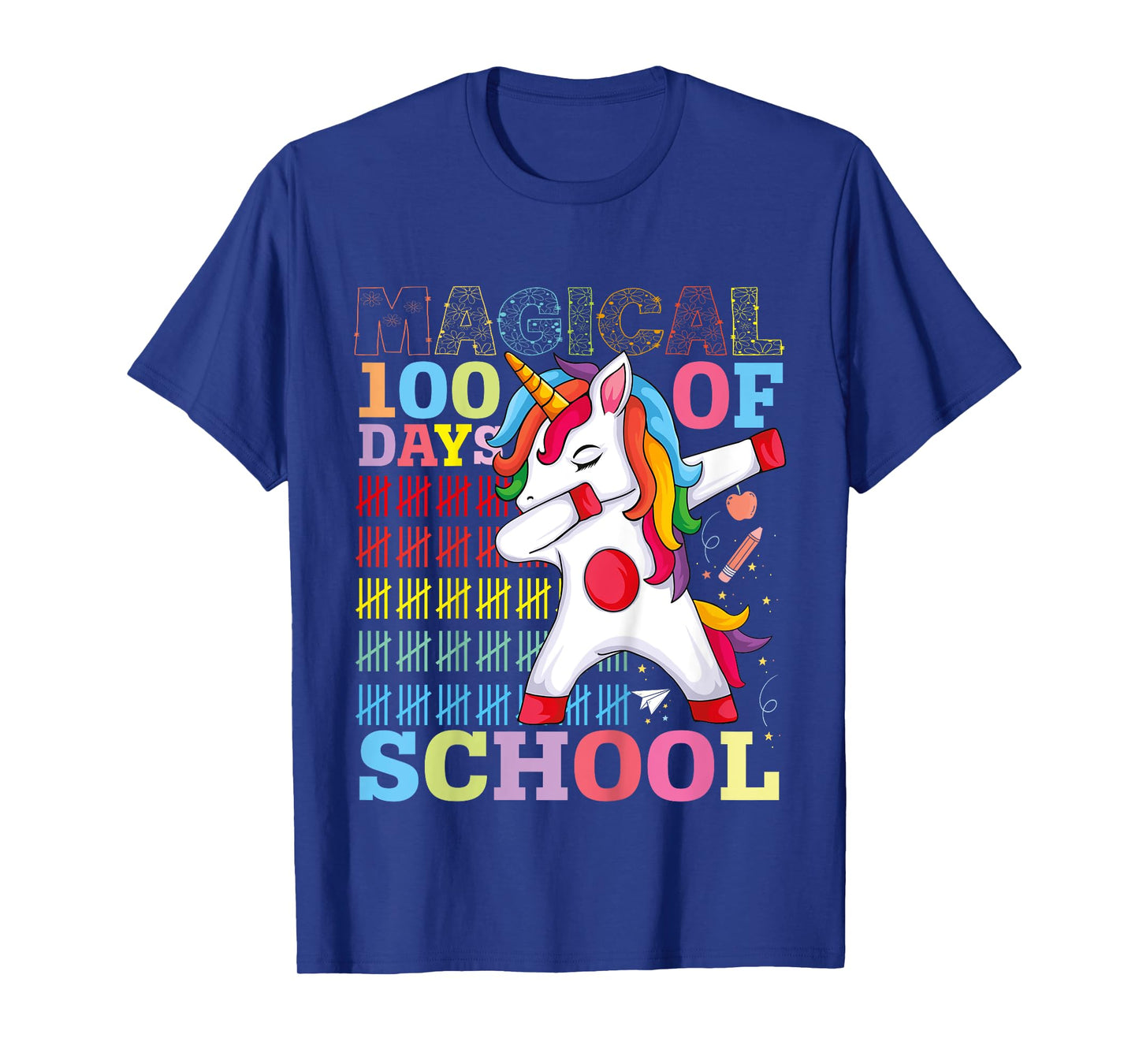 Unicorn Magical 100th Day of School Gift Boys Girls Kids T-Shirt