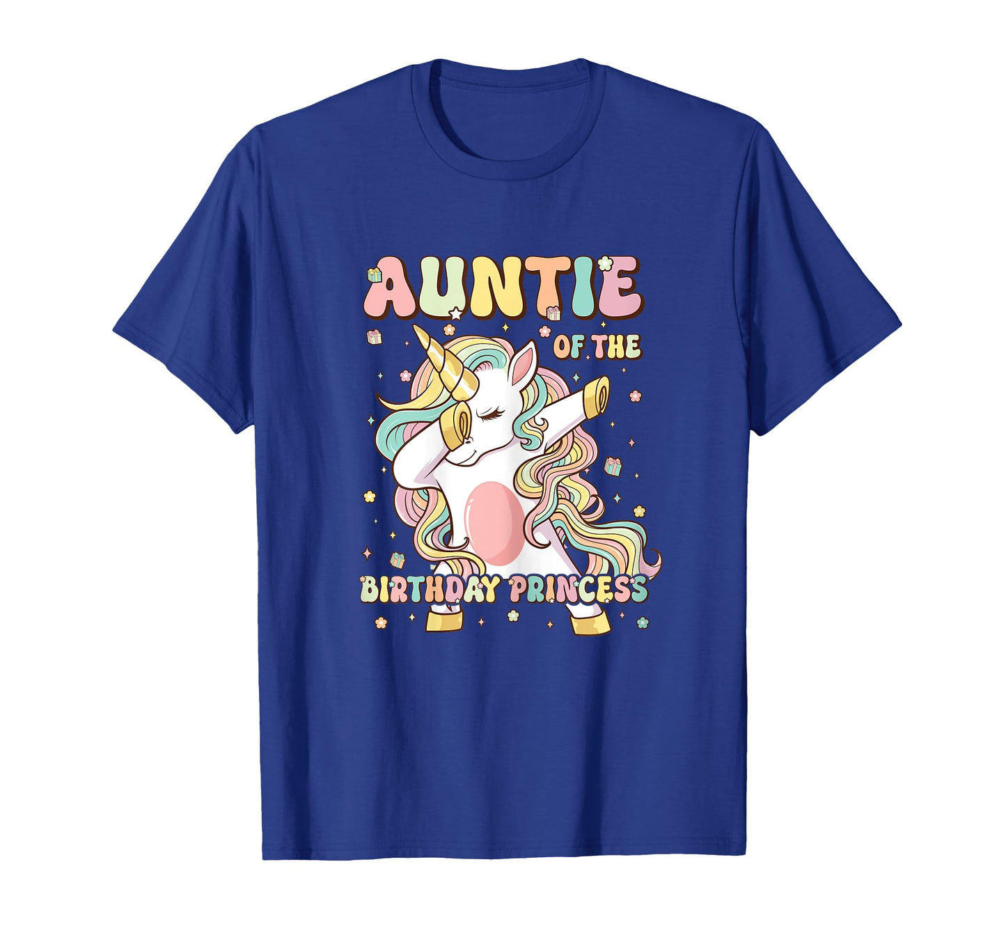 Auntie Of The Birthday Princess Unicorn Birthday Girl T-Shirt