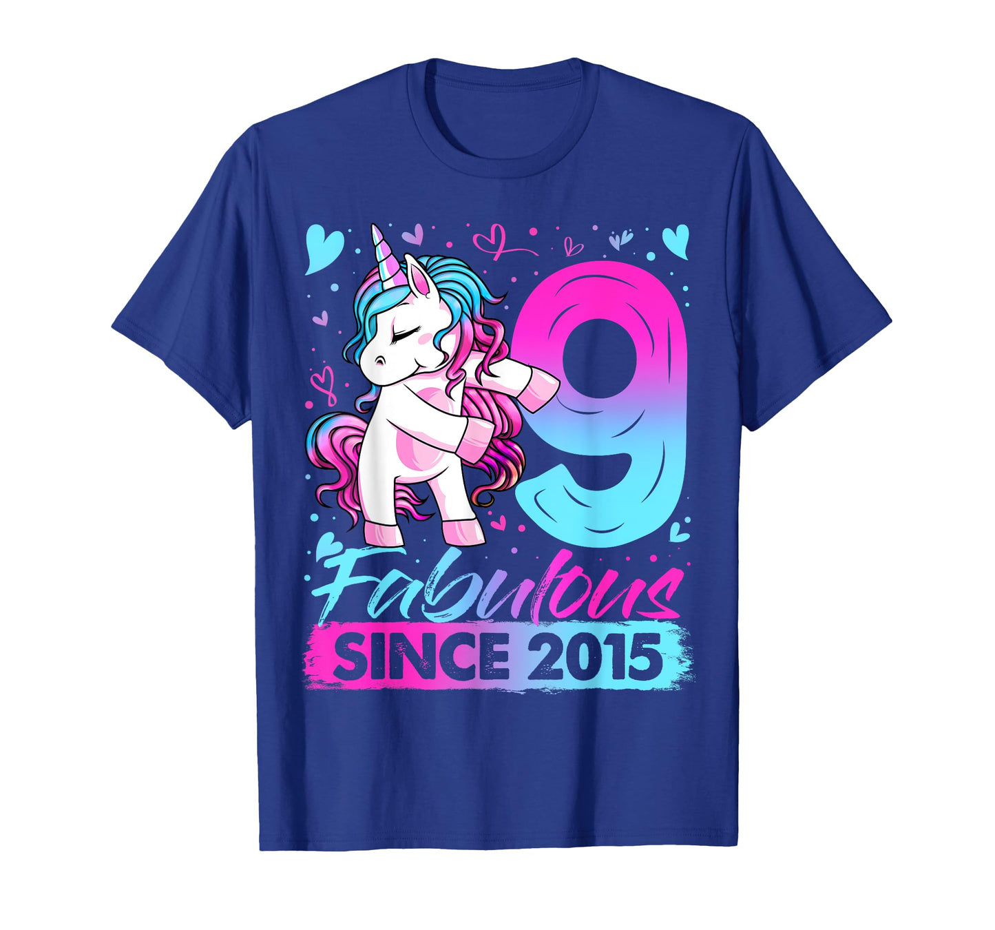 9 Years Old Flossing Unicorn Gifts 9th Birthday Girl Party T-Shirt