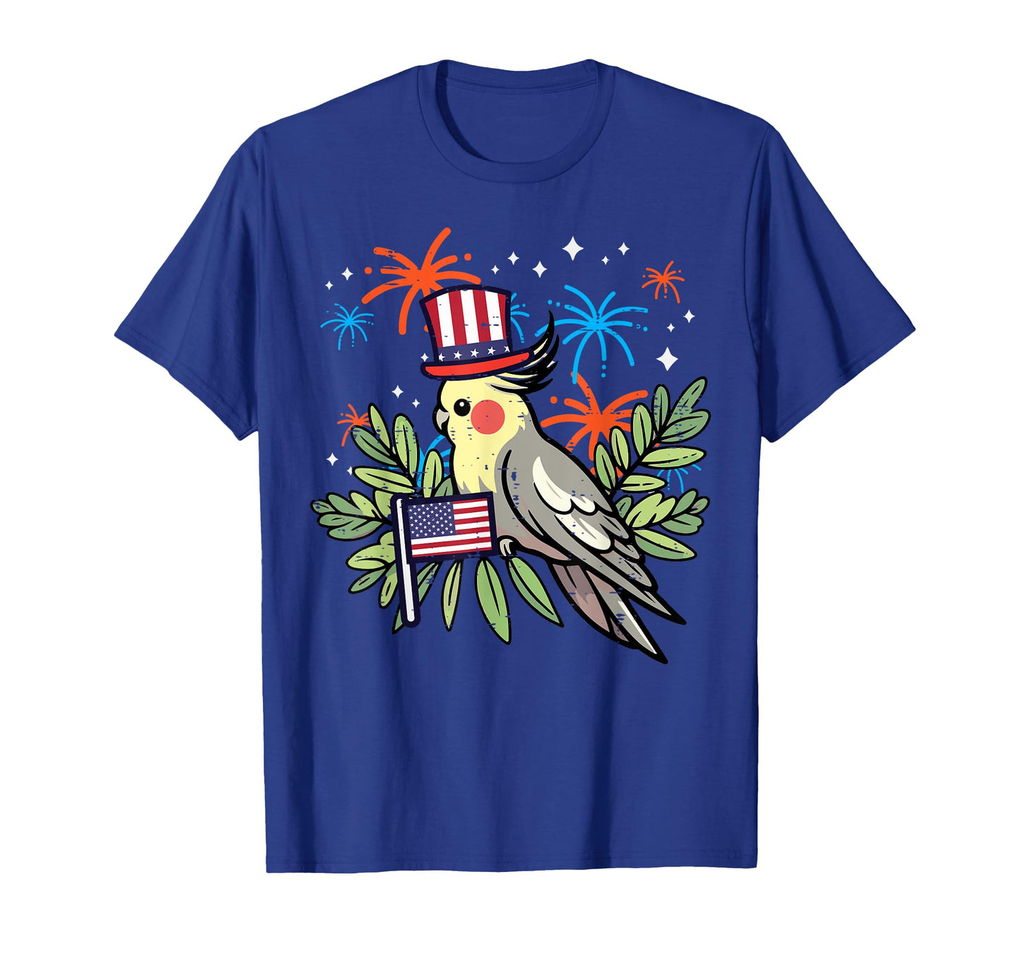 4th Of July Bird Cockatiel Independence Men Women Kids T-Shirt