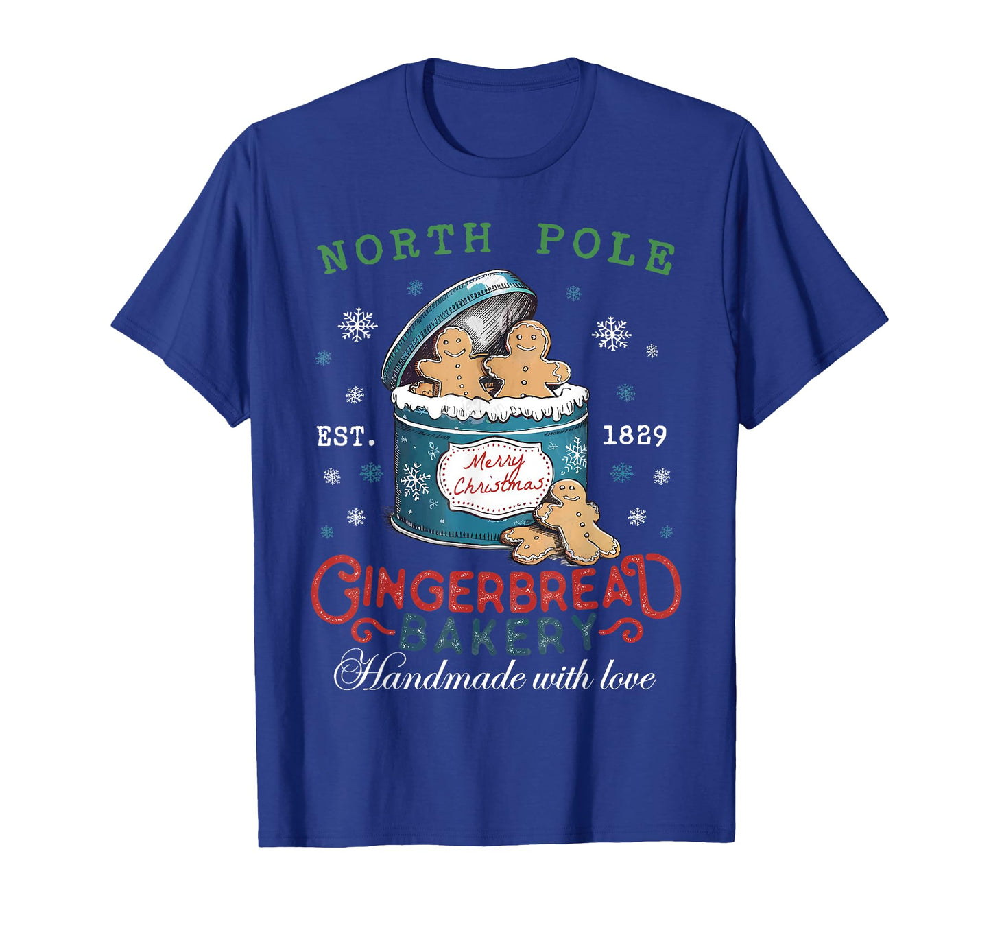 North Pole Gingerbread Bakery Baking Spirits Bright Xmas T-Shirt