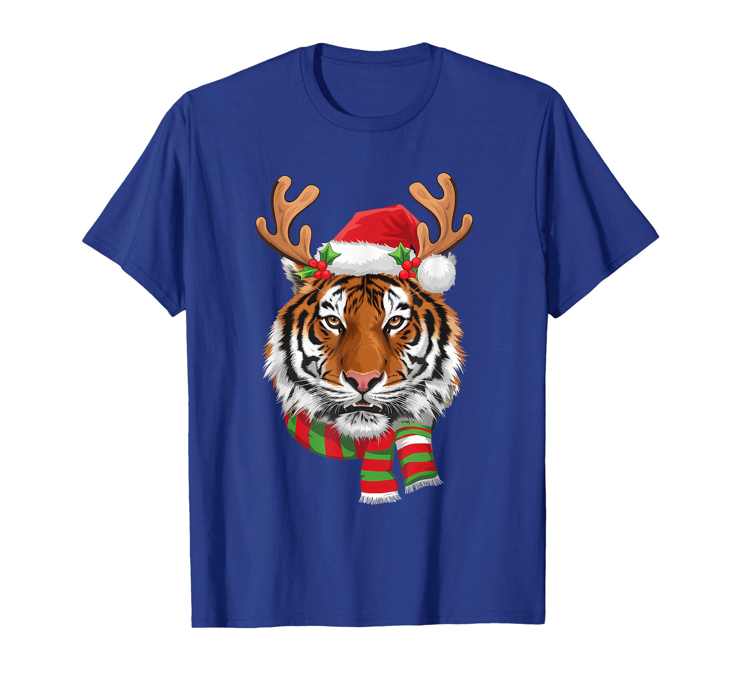 Tiger Reindeer Christmas - Santa Tiger Xmas Tiger Lover T-Shirt