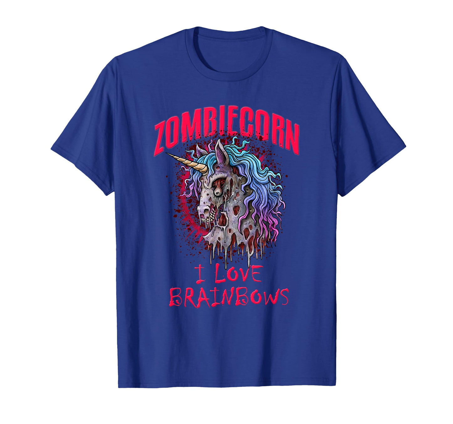 Zombie Unicorn I Love Brainbows Punk Gothic Goth Halloween T-Shirt