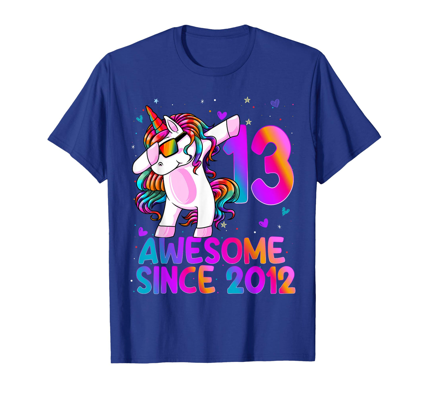 Dabbing Unicorn 13 Year Old 13th Birthday Girl Unicorn Party T-Shirt
