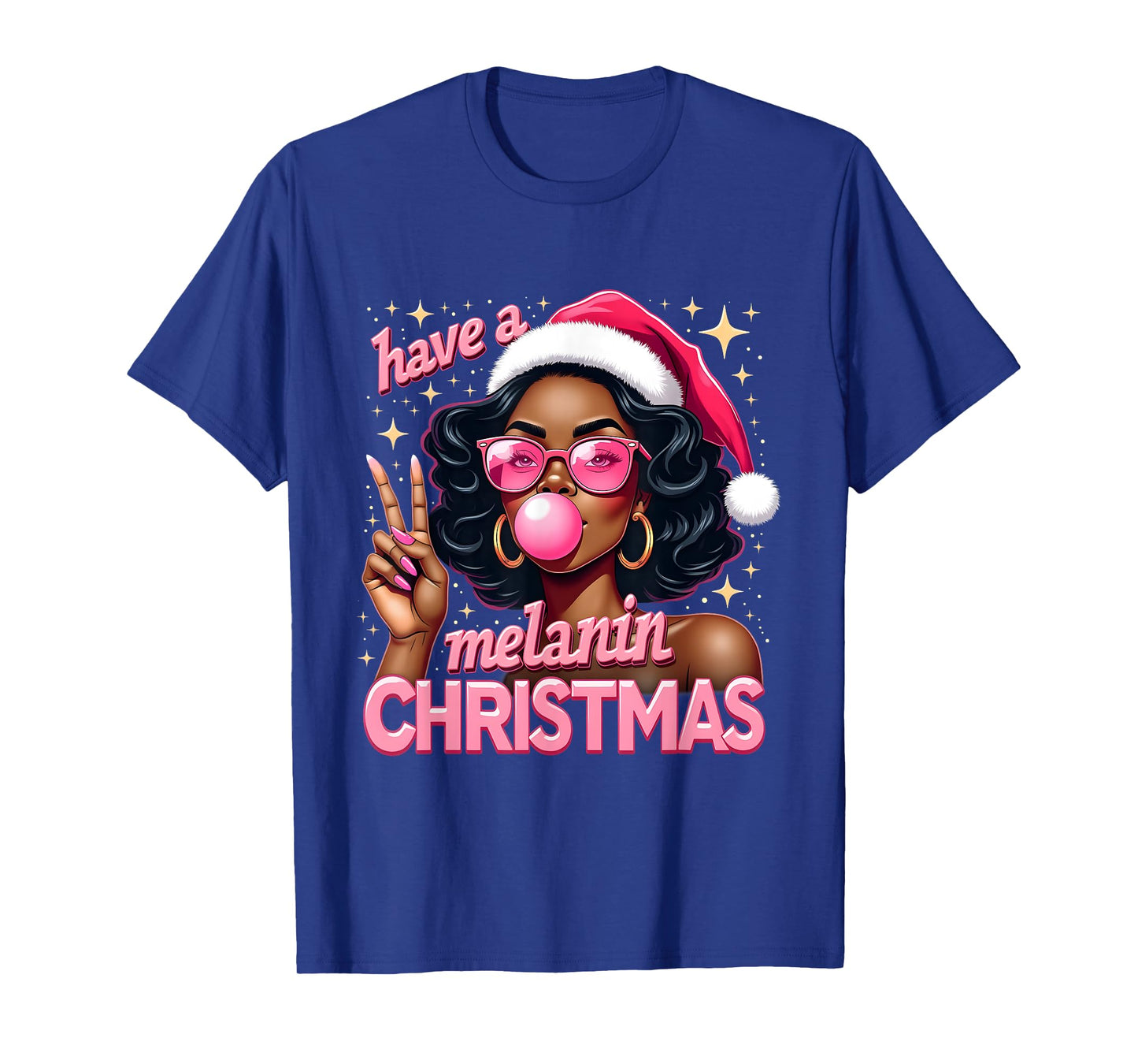 Have A Melanin Christmas Black African American Woman T-Shirt