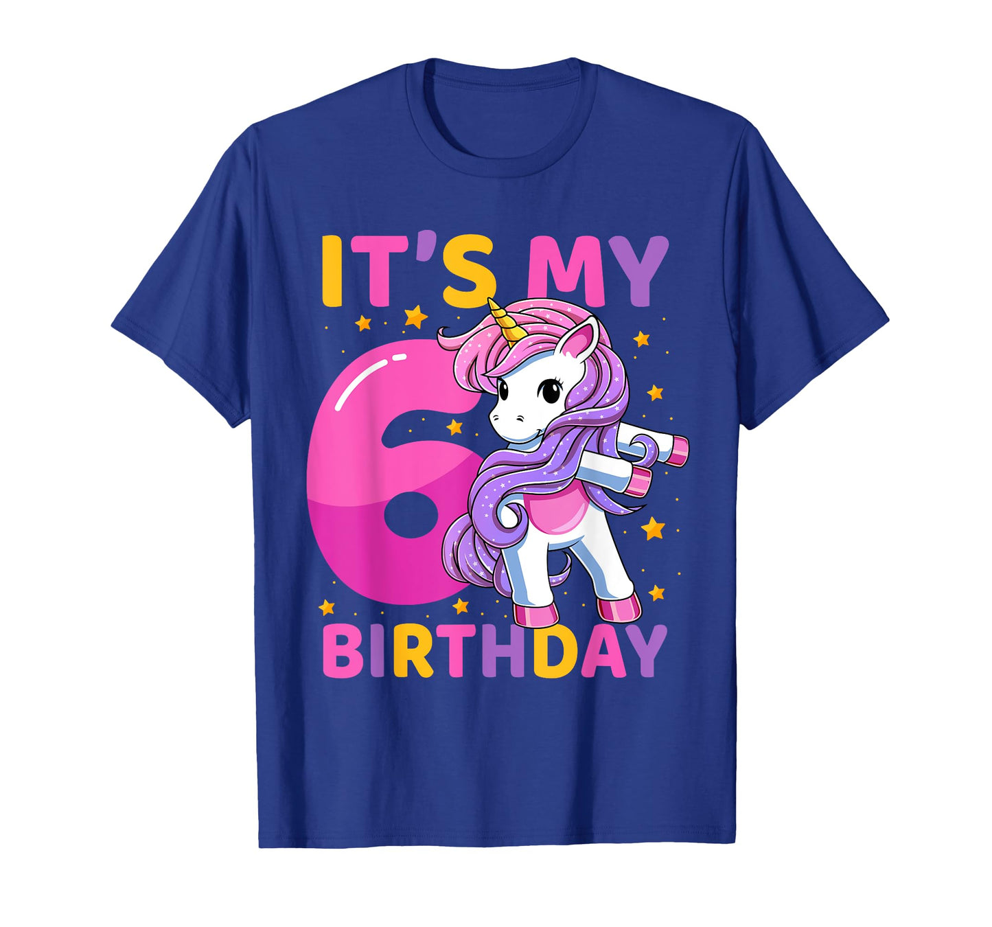 6 Years Old Unicorn Flossing 6th Birthday Party Girls Kids T-Shirt