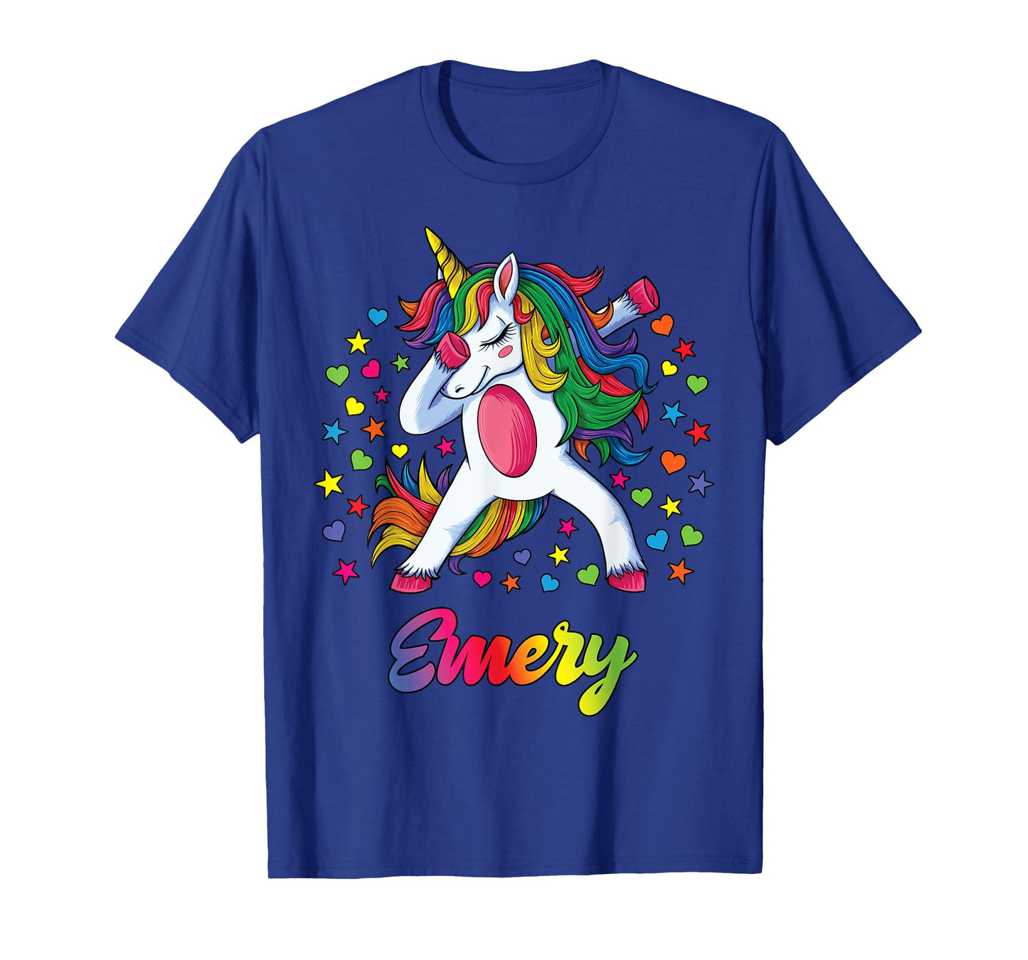 Emery Personalised Name Unicorn Girls Gift T-Shirt