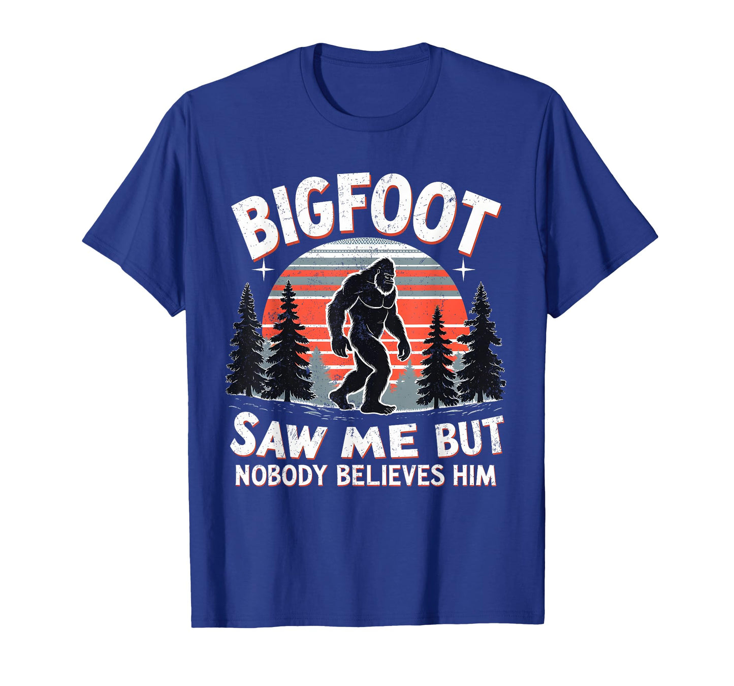 Bigfoot Saw Me Funny Sasquatch Retro Forest Tee T-Shirt