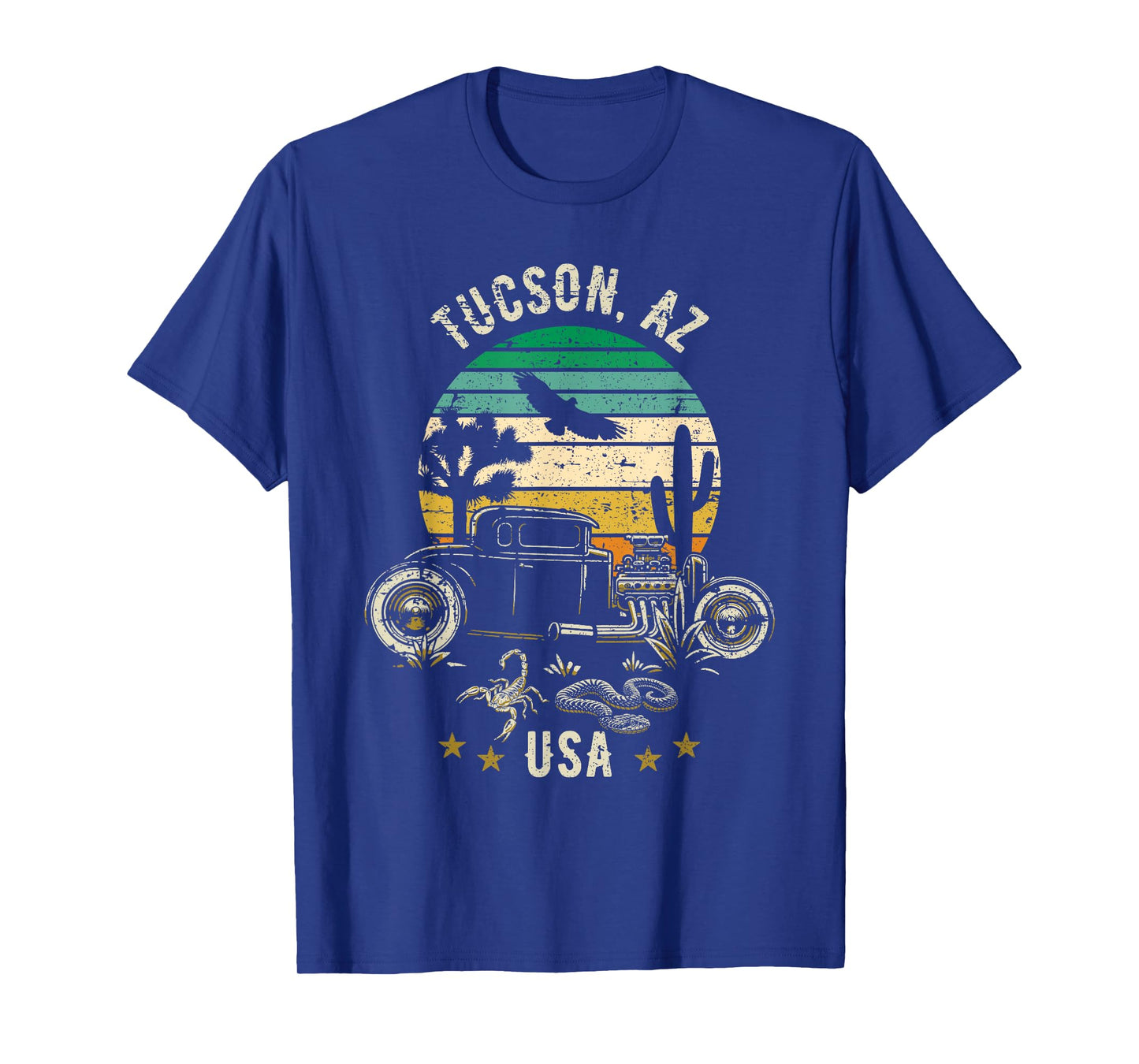 Tucson AZ USA Hotrod Retro Desert Sunset Style Design T-Shirt