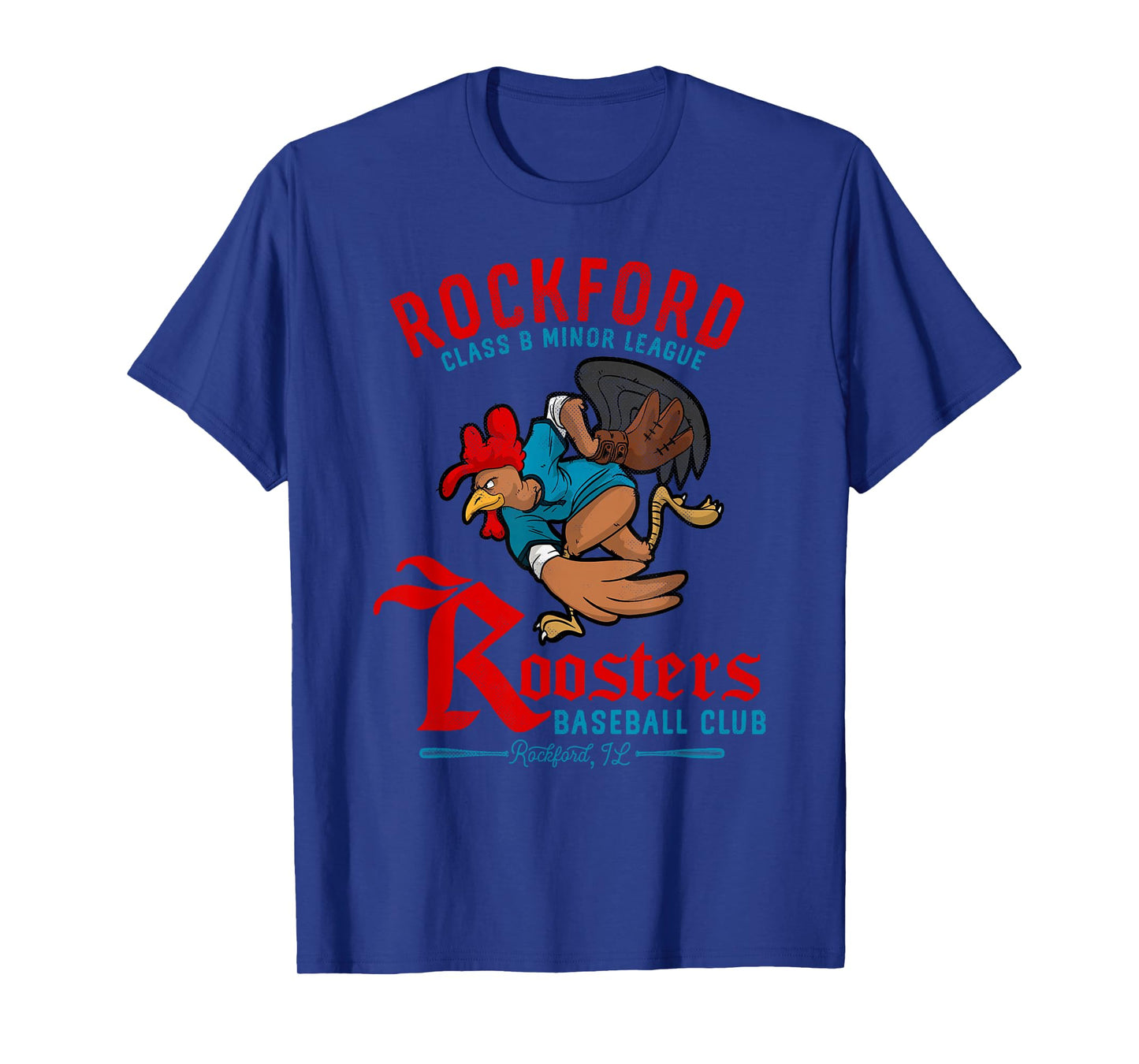 Rockford Roosters Retro Minor League Baseball Team T-Shirt