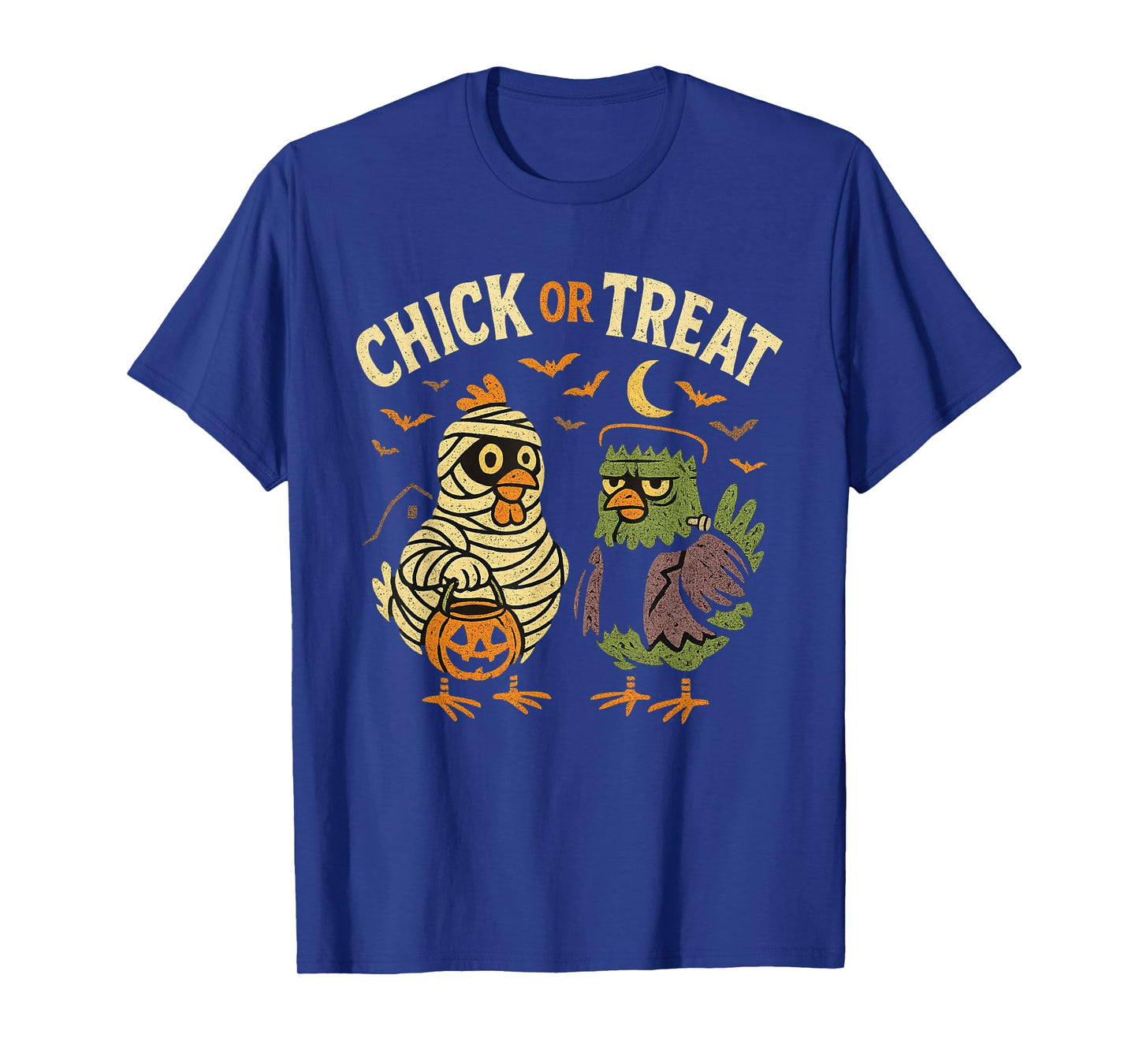 Chick or Treat Shirt Chicken Halloween Shirt Distressed T-Shirt