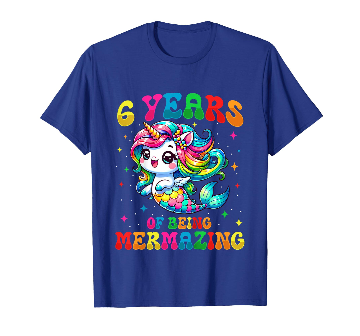 6 Years Old Mermaid Unicorn 6th Birthday Party Girls T-Shirt