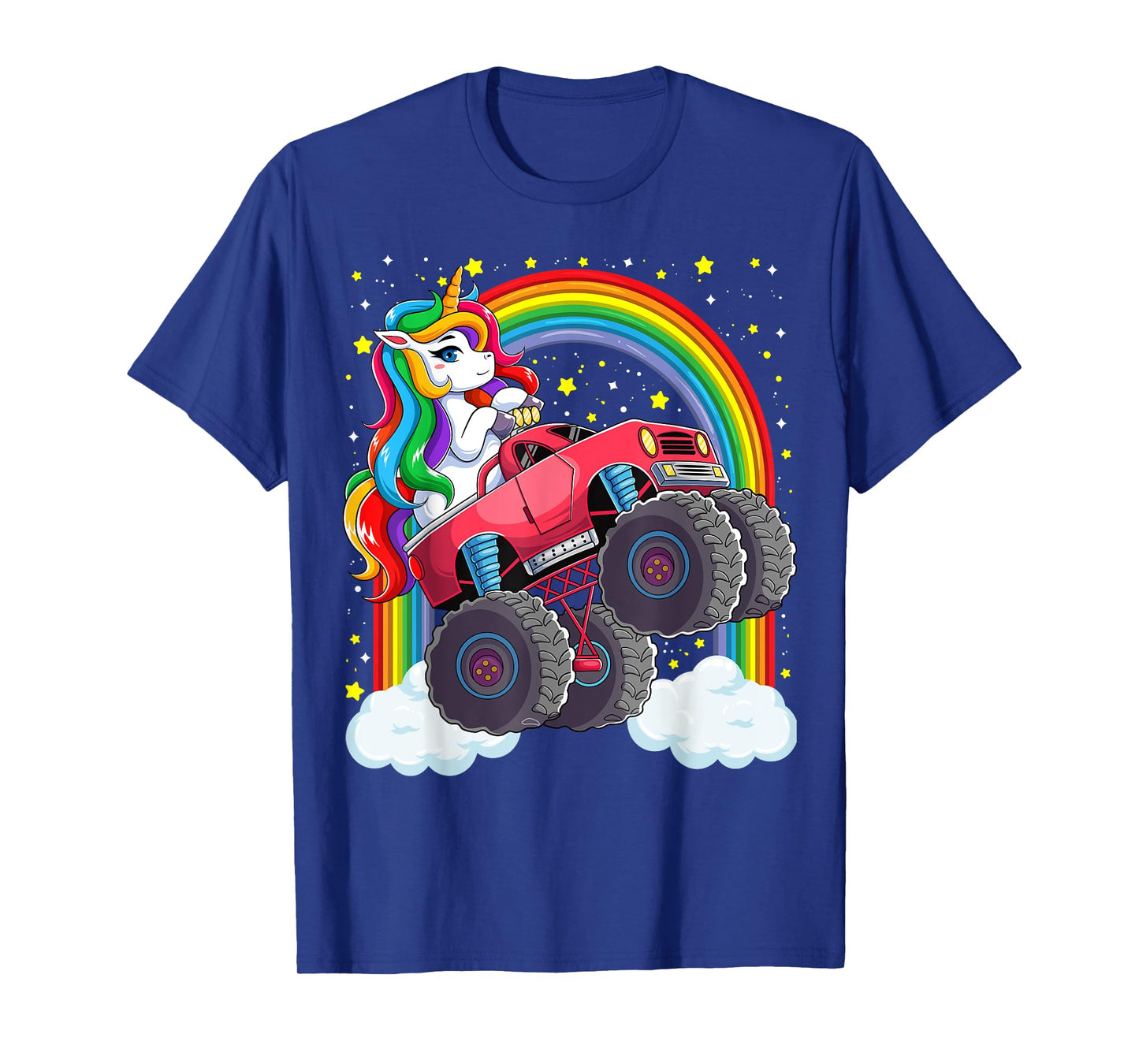 Cute Monster Truck Unicorn Magical Rainbow Kids Girls Party T-Shirt