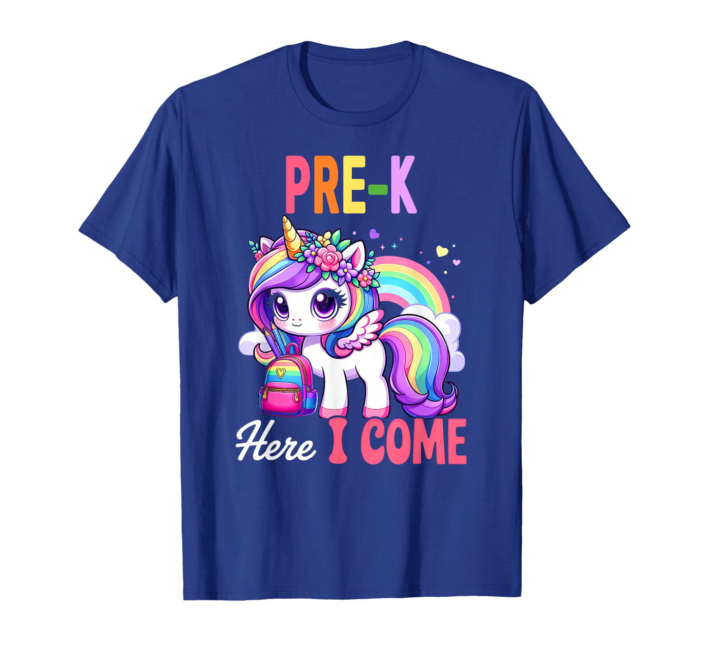 Pre-K Here I Come Unicorn Girls First Day Back To School T-Shirt
