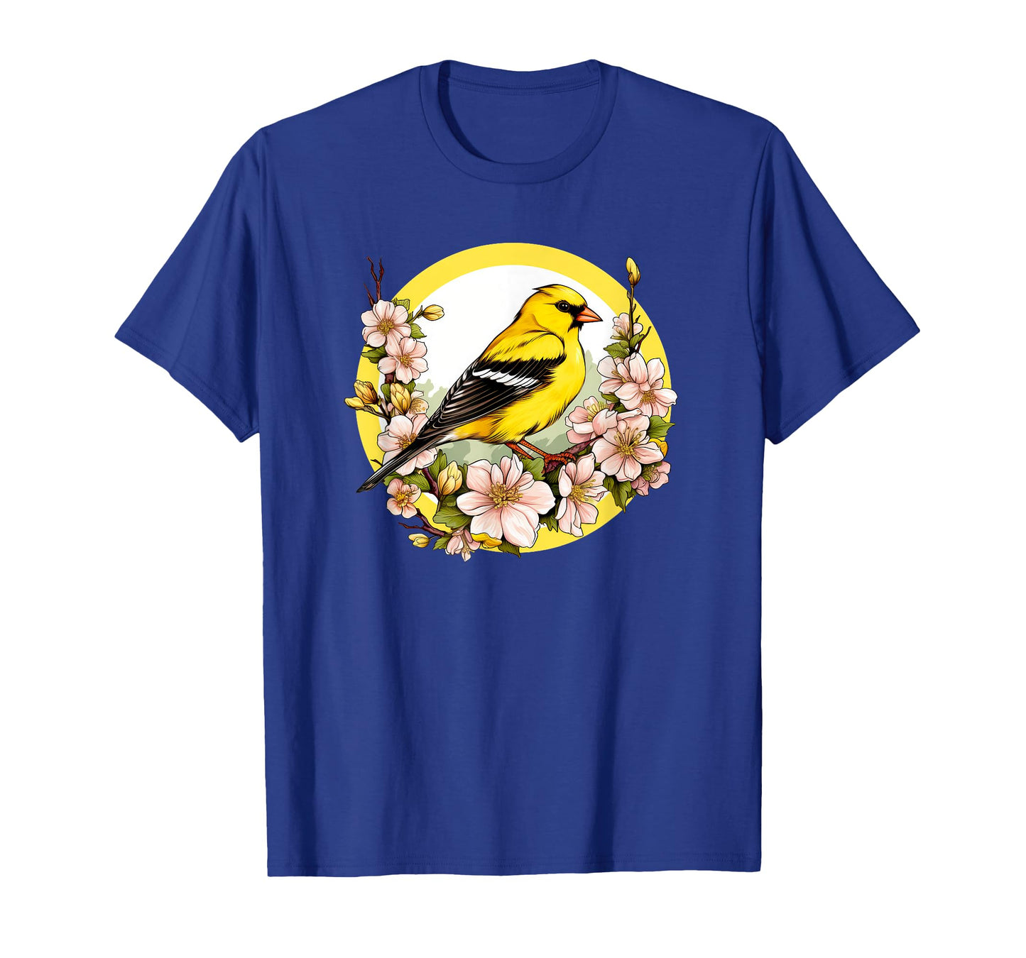 Cute Yellow Goldfinch Floral American GoldFinch T-Shirt